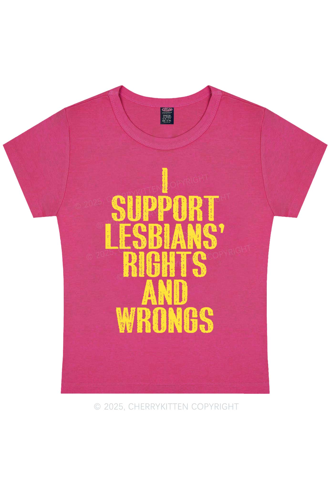 Support Lesbians Rights Pride Y2K Baby Tee Cherrykitten