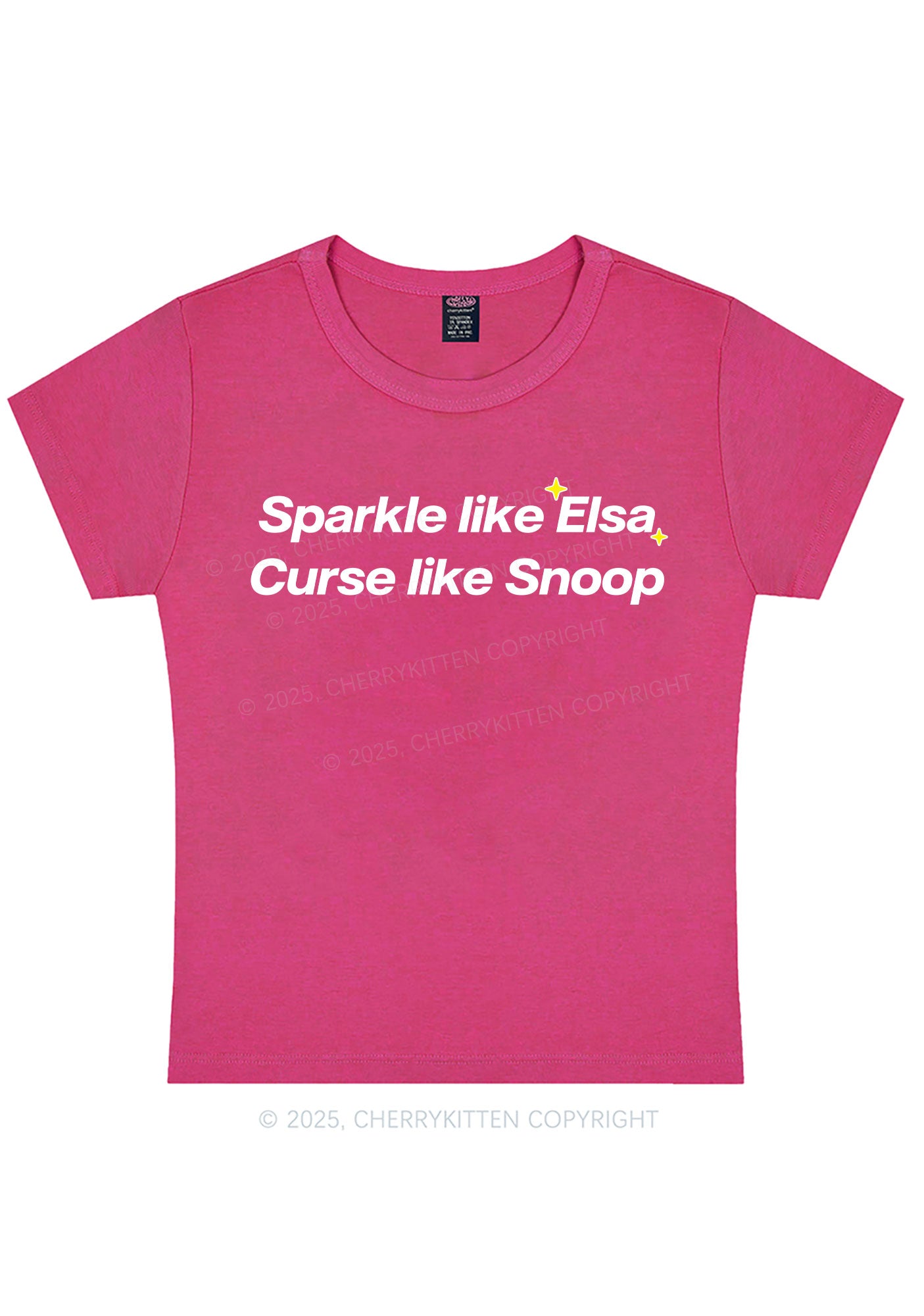 Sparkle Like Princess Y2K Baby Tee Cherrykitten