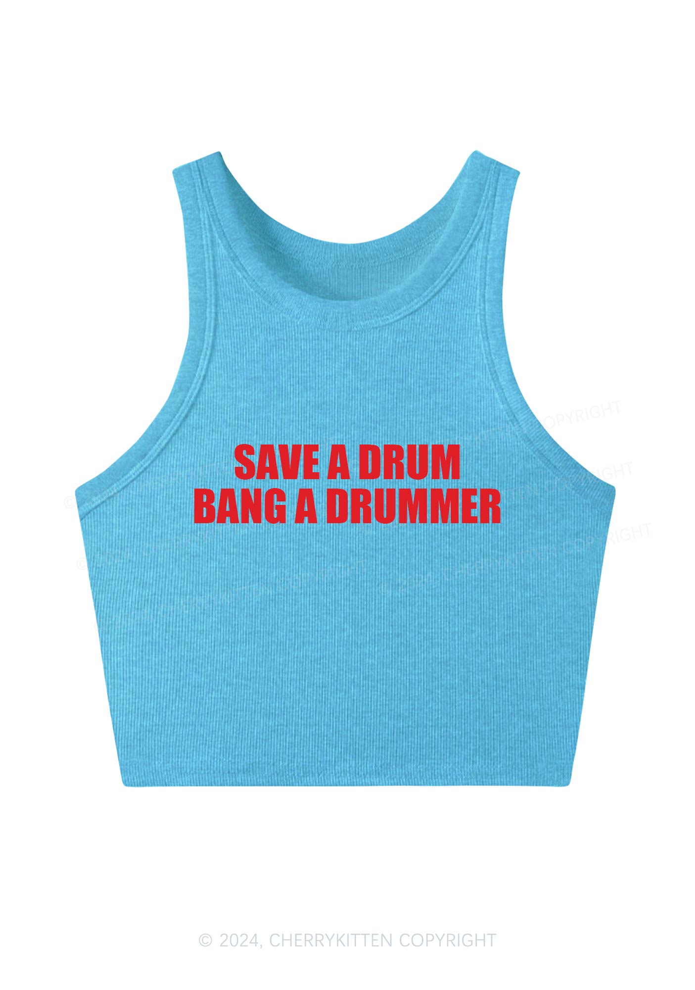 Save A Drum Y2K Crop Tank Top Cherrykitten
