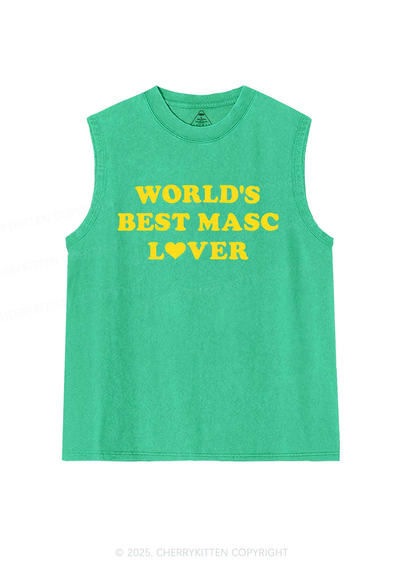 Worlds Best Masc Lover Pride Y2K Washed Muscle Tank Cherrykitten