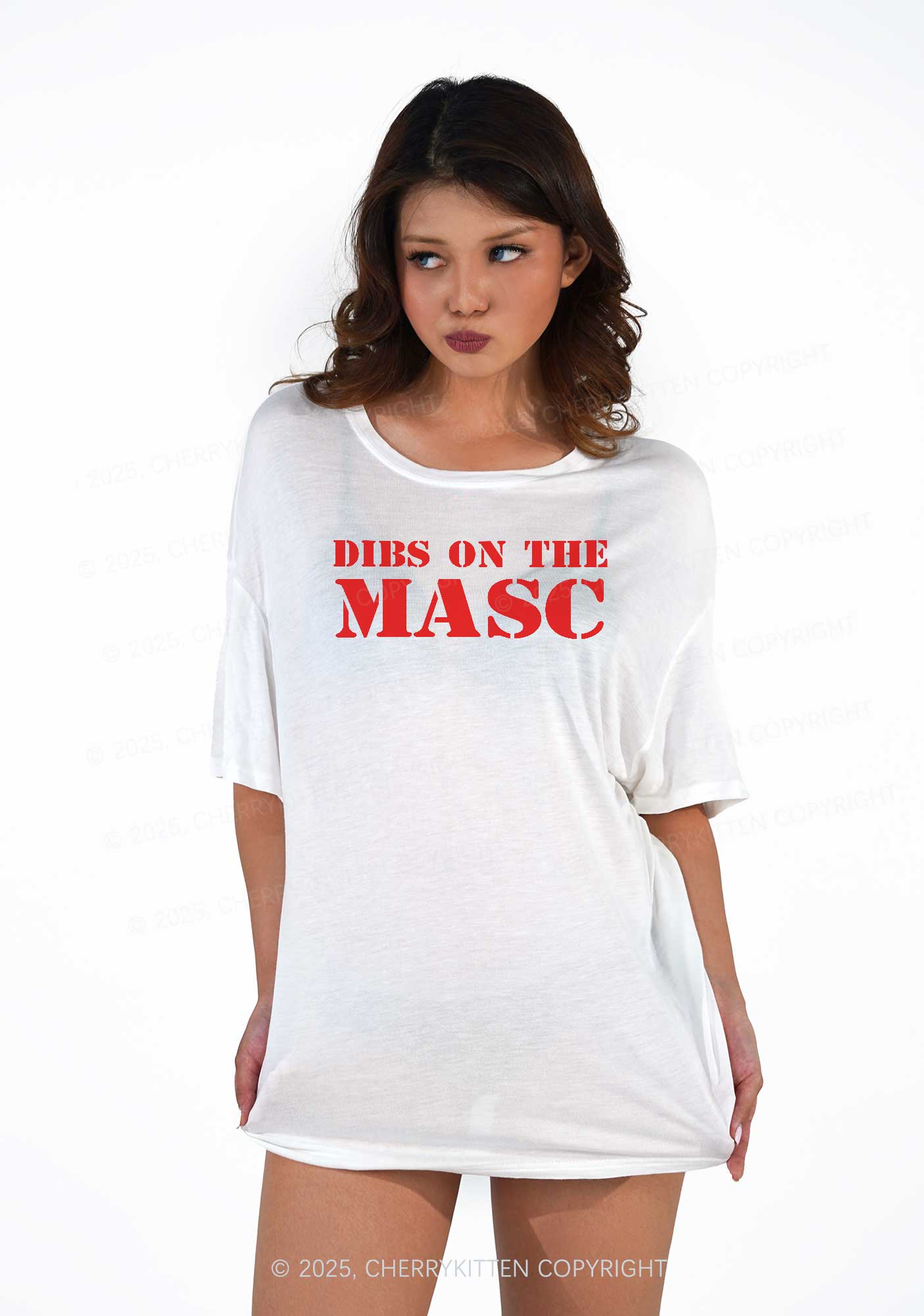 Dibs On The Masc Pride Y2K Sheer Boyfriend Tee Cherrykitten