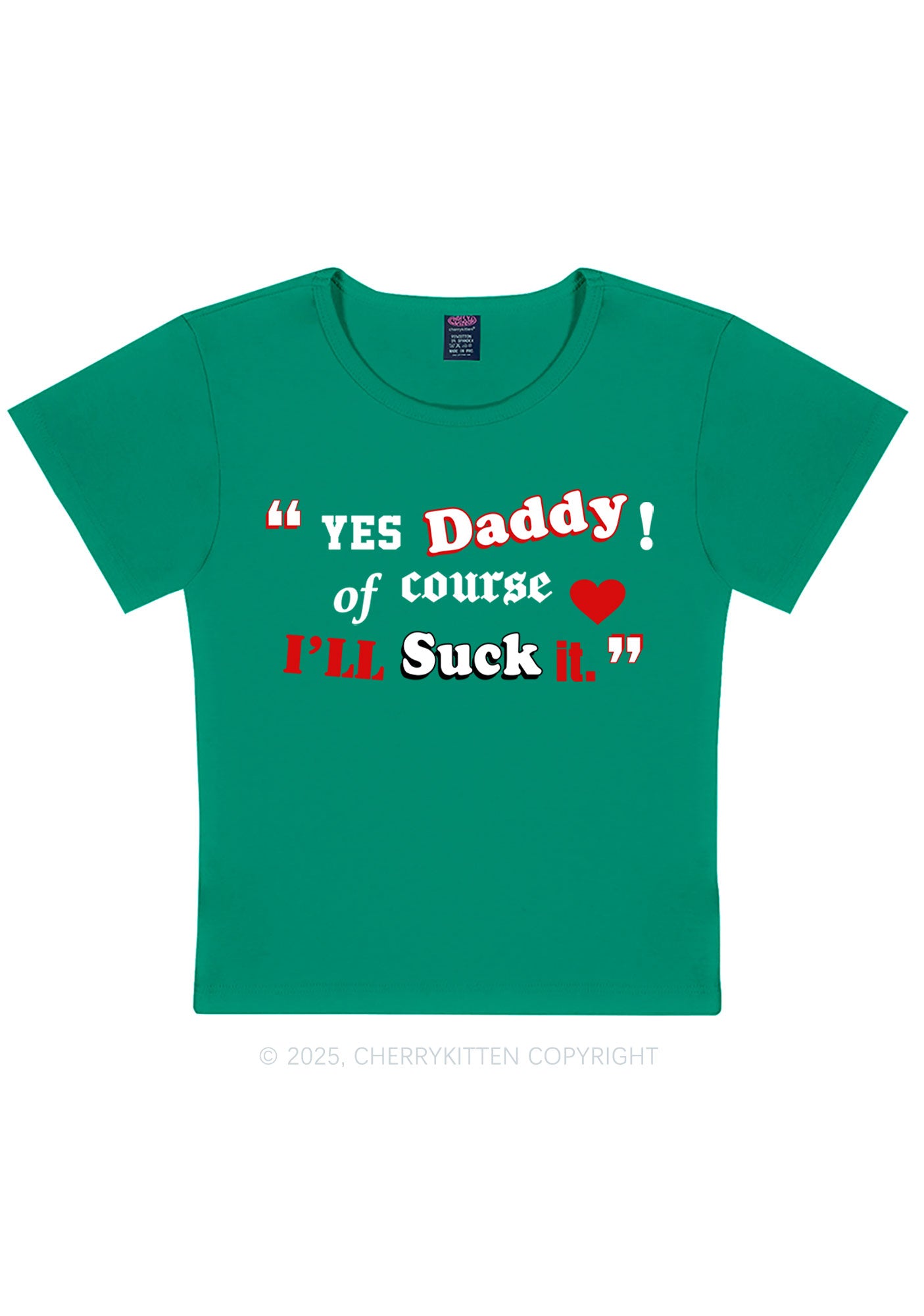 Daddy Suck It Y2K Baby Tee Cherrykitten