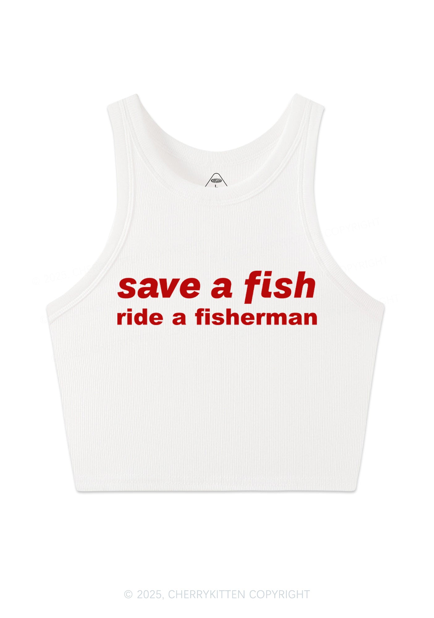 Save A Fish Y2K Crop Tank Top Cherrykitten