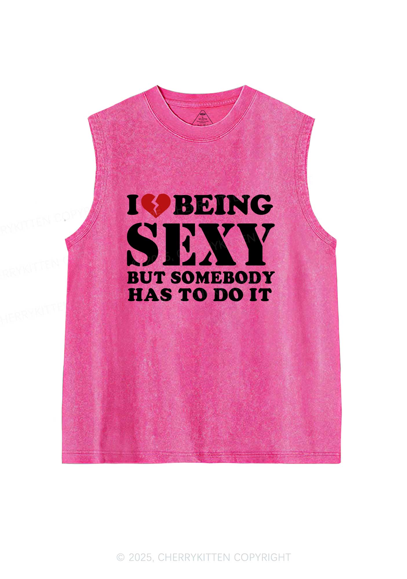 Being Sexy Tough Y2K Washed Muscle Tank Cherrykitten