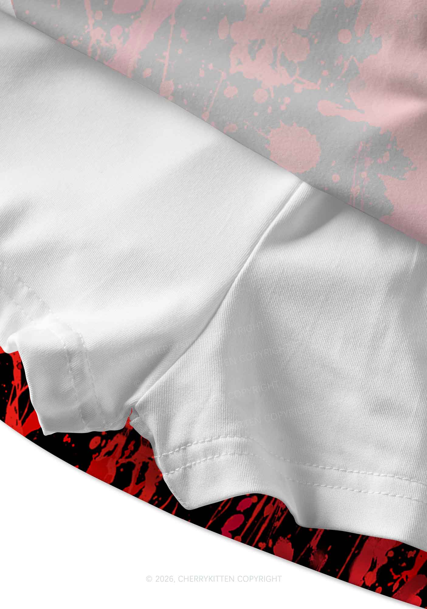 Halloween Red Blood On Black Y2K Print Mini Skirt Cherrykitten