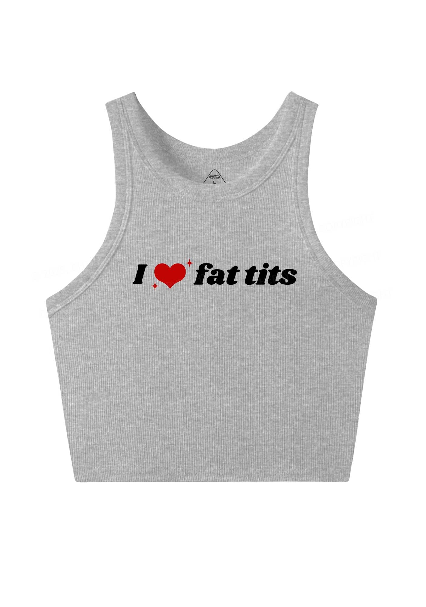 I Love Fat Txts Y2K Crop Tank Top Cherrykitten