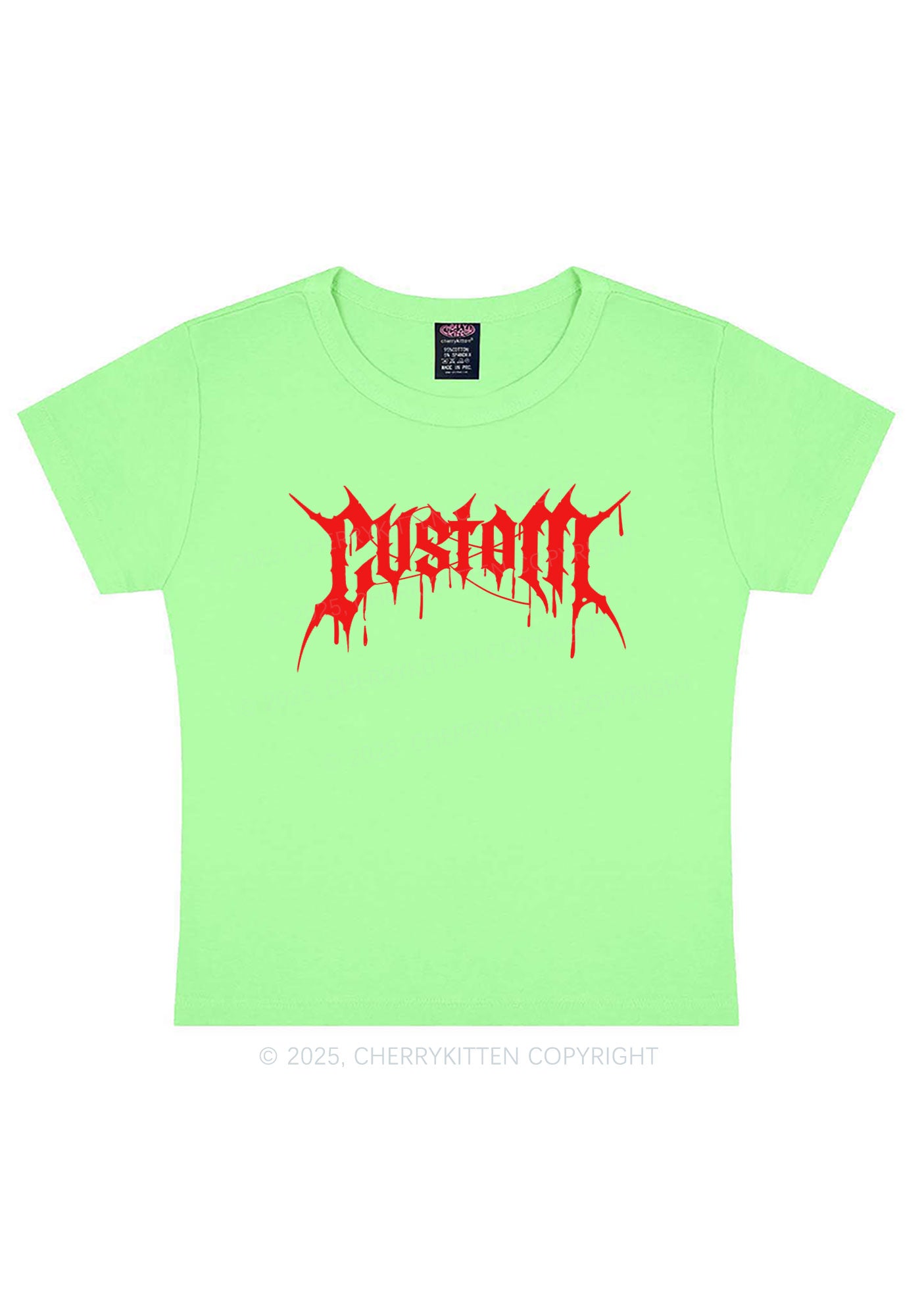 Custom Font Art Y2K Baby Tee Cherrykitten