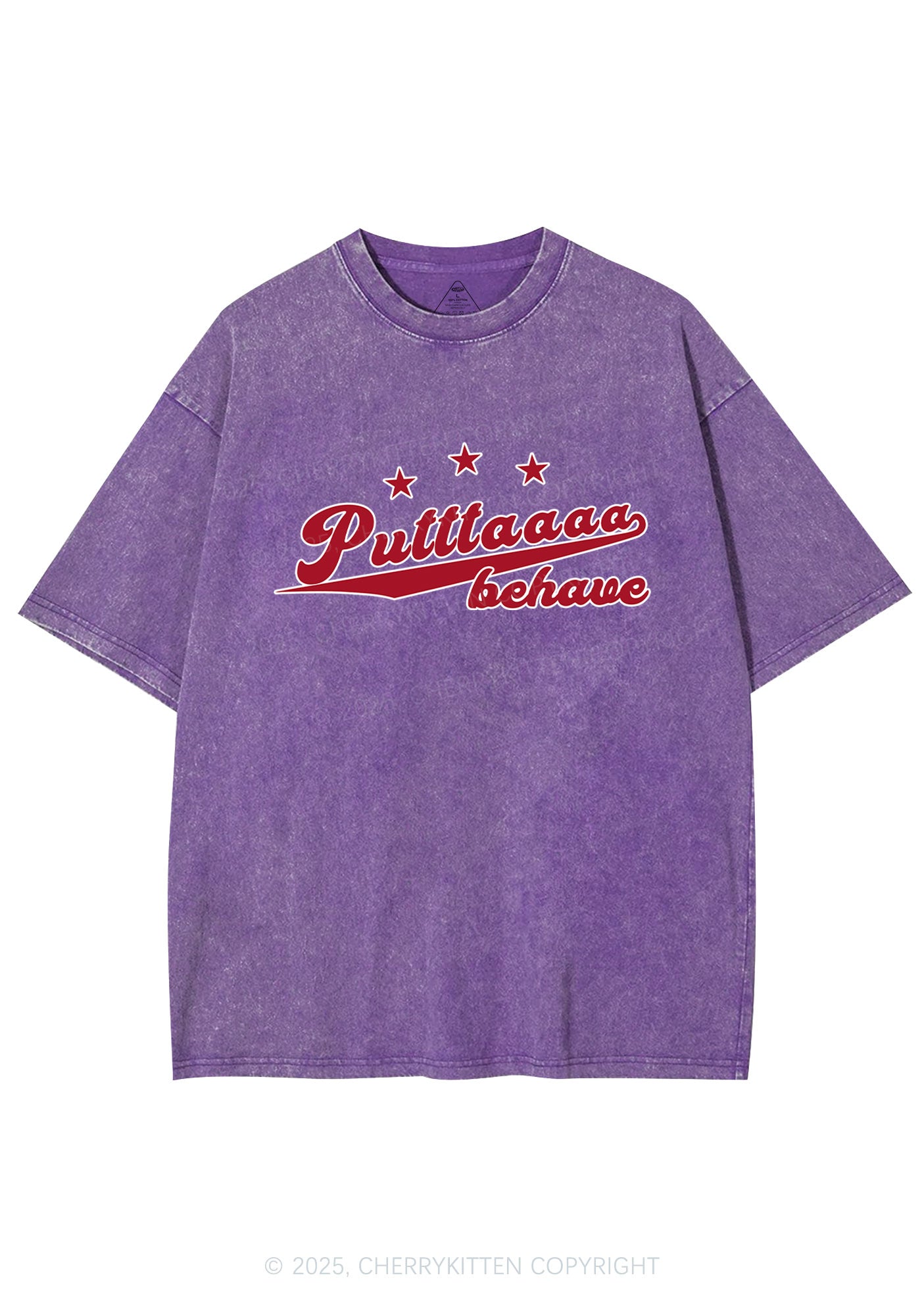 Putttaaaa Behave Y2K Shirts Washed Tee Cherrykitten