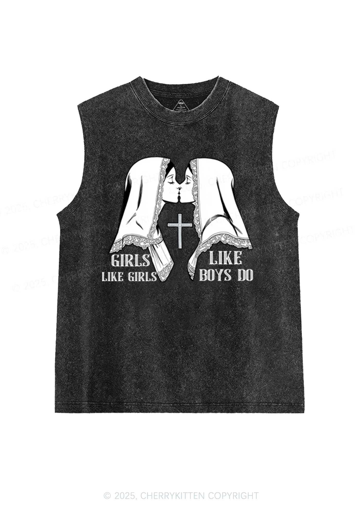Girls Like Girls Pride Y2K Washed Muscle Tank Cherrykitten