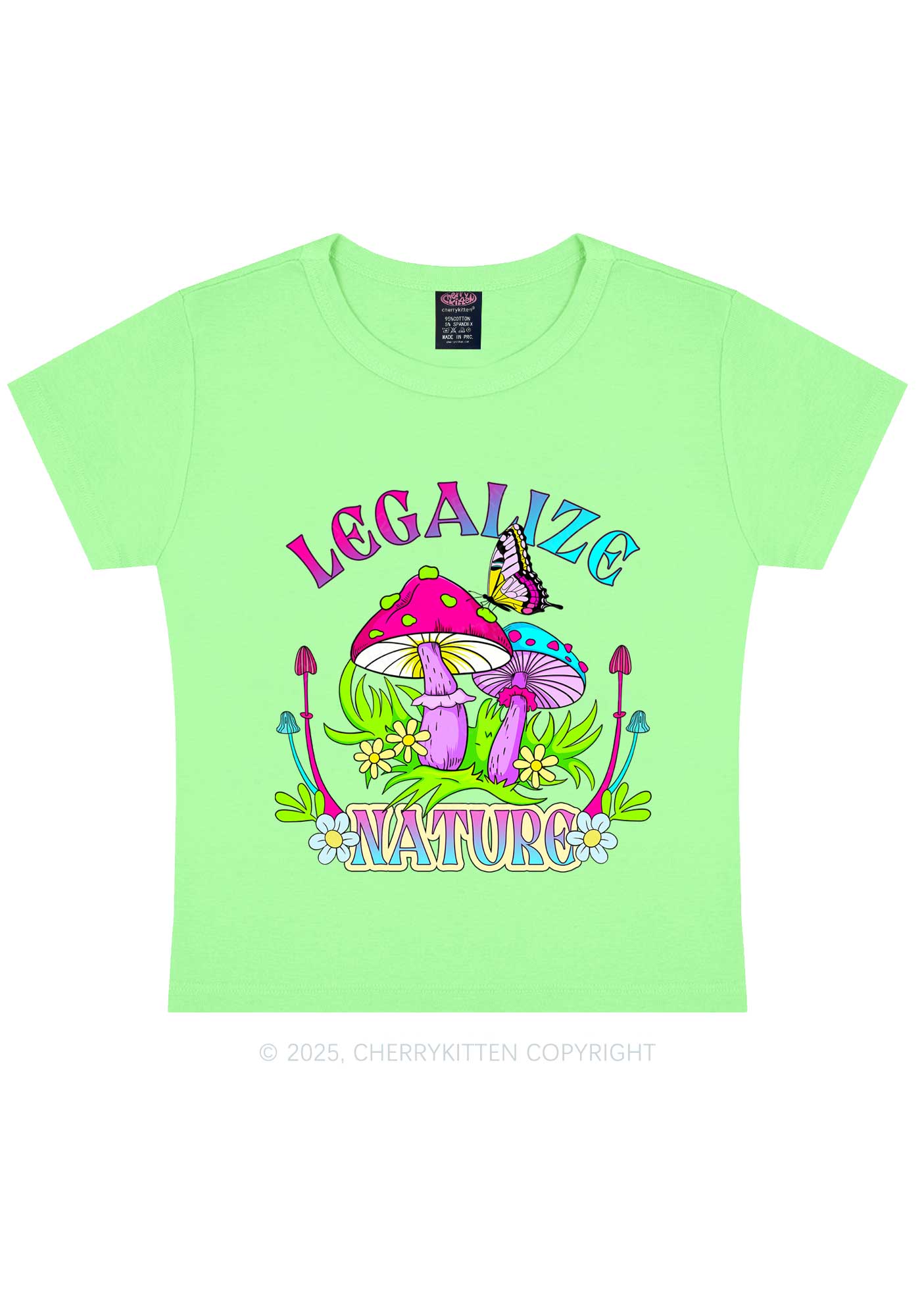 Legalize Nature Shrooms Y2K Baby Tee Cherrykitten
