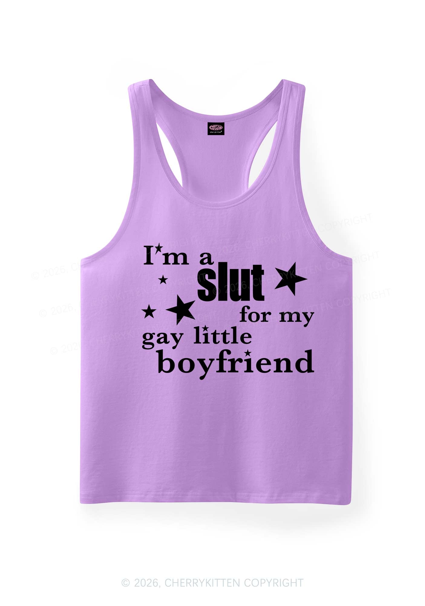 Slxt For My Gay Little BF Pride Y2K Men Racerback Tank Top Cherrykitten