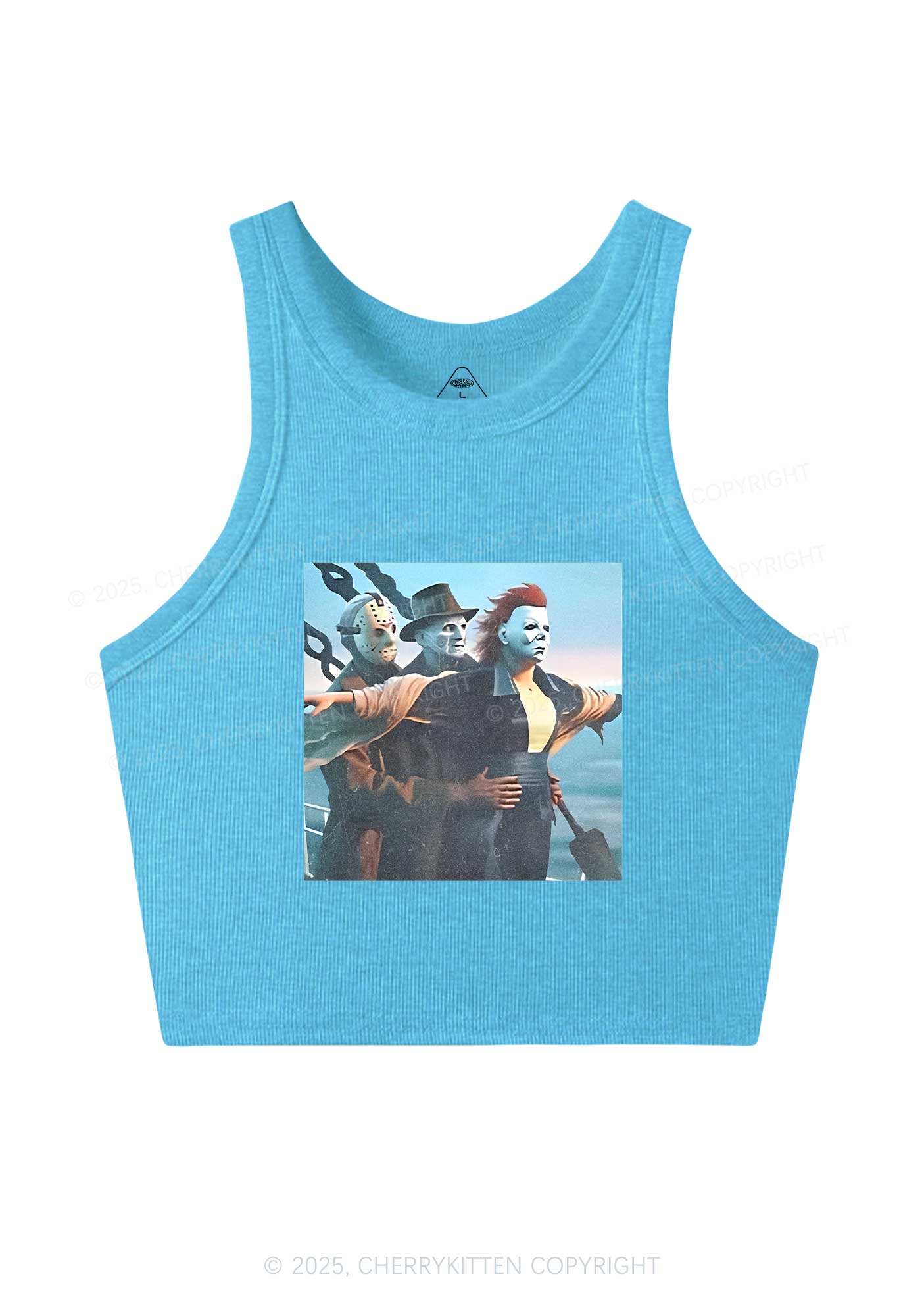 Halloween Horror Characters Y2K Crop Tank Top Cherrykitten