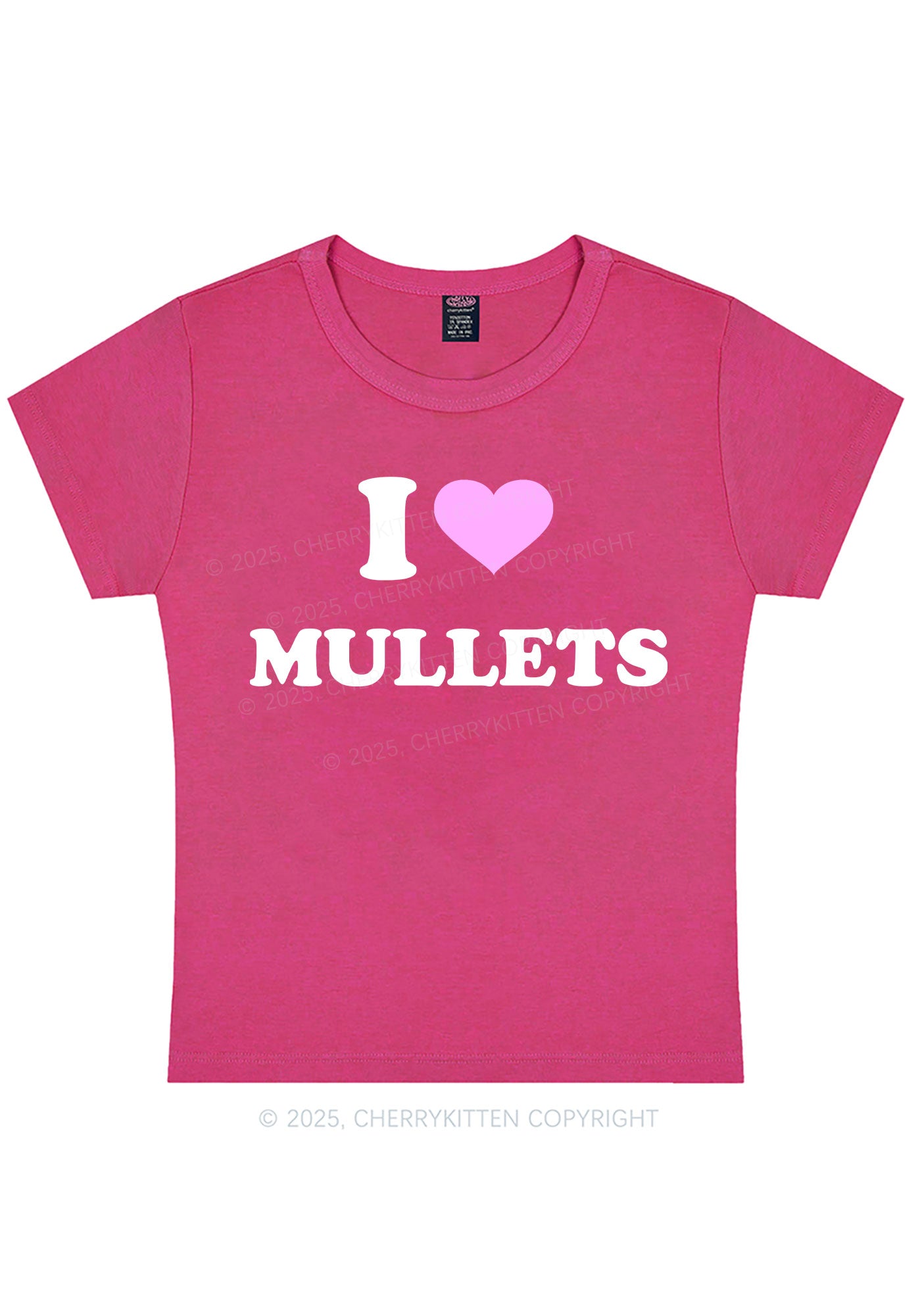 I Love Mullets Y2K Baby Tee Cherrykitten