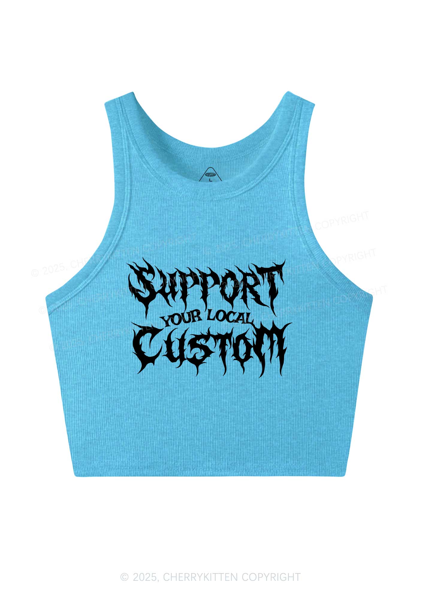 Custom Support Your Local Y2K Crop Tank Top Cherrykitten