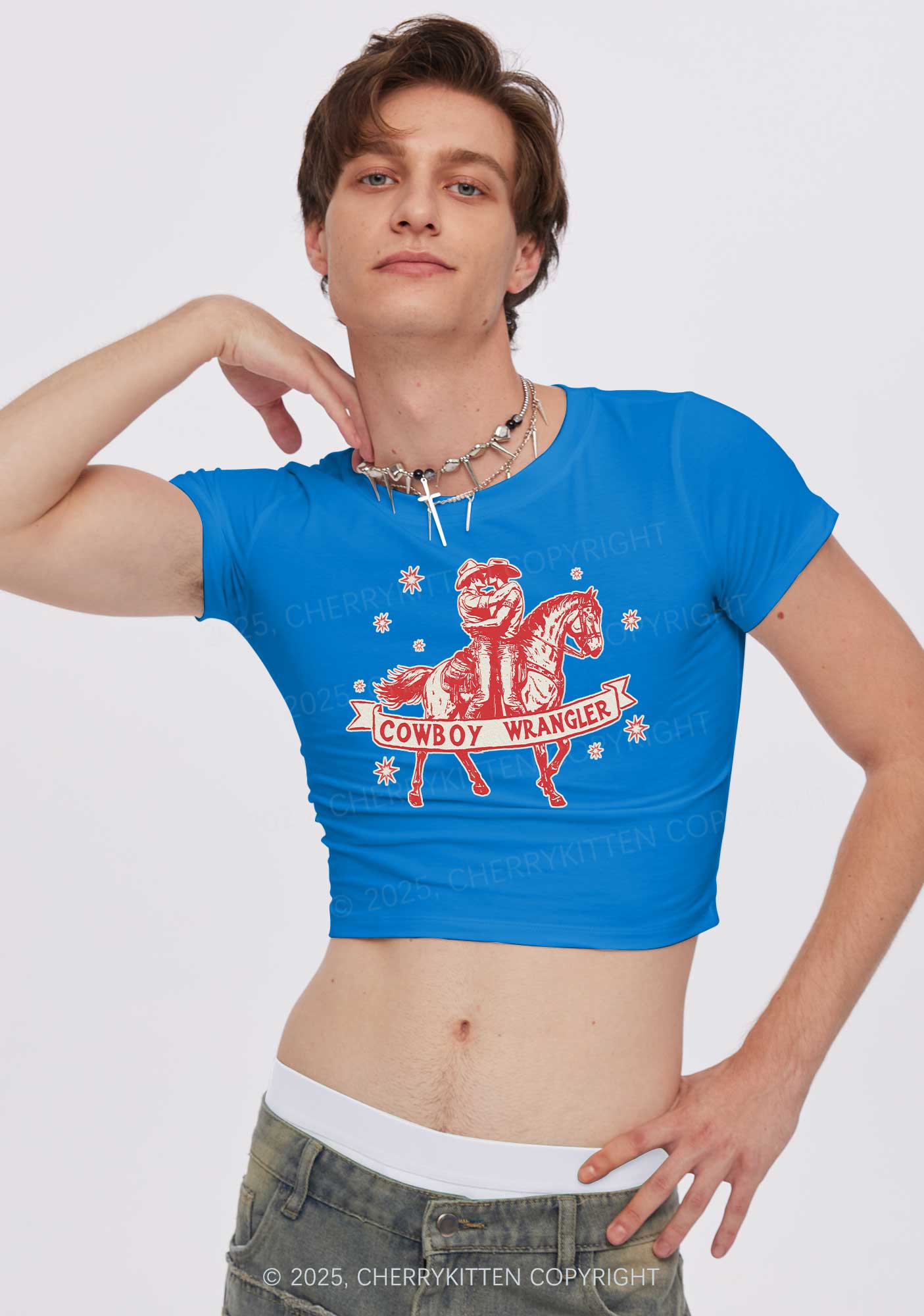 Cowboy Wrangler Pride Y2K Baby Tee Cherrykitten