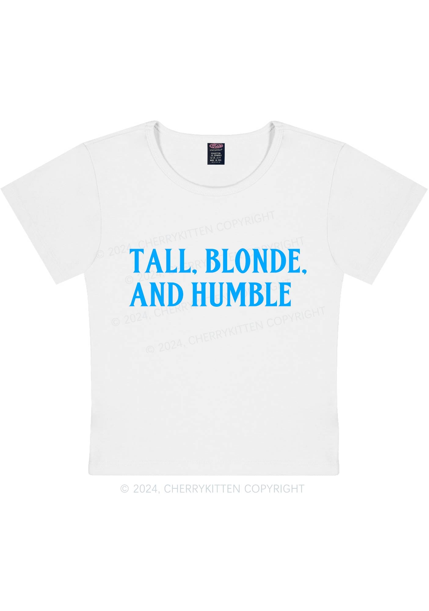 Tall Blonde And Humble Y2K Baby Tee Cherrykitten