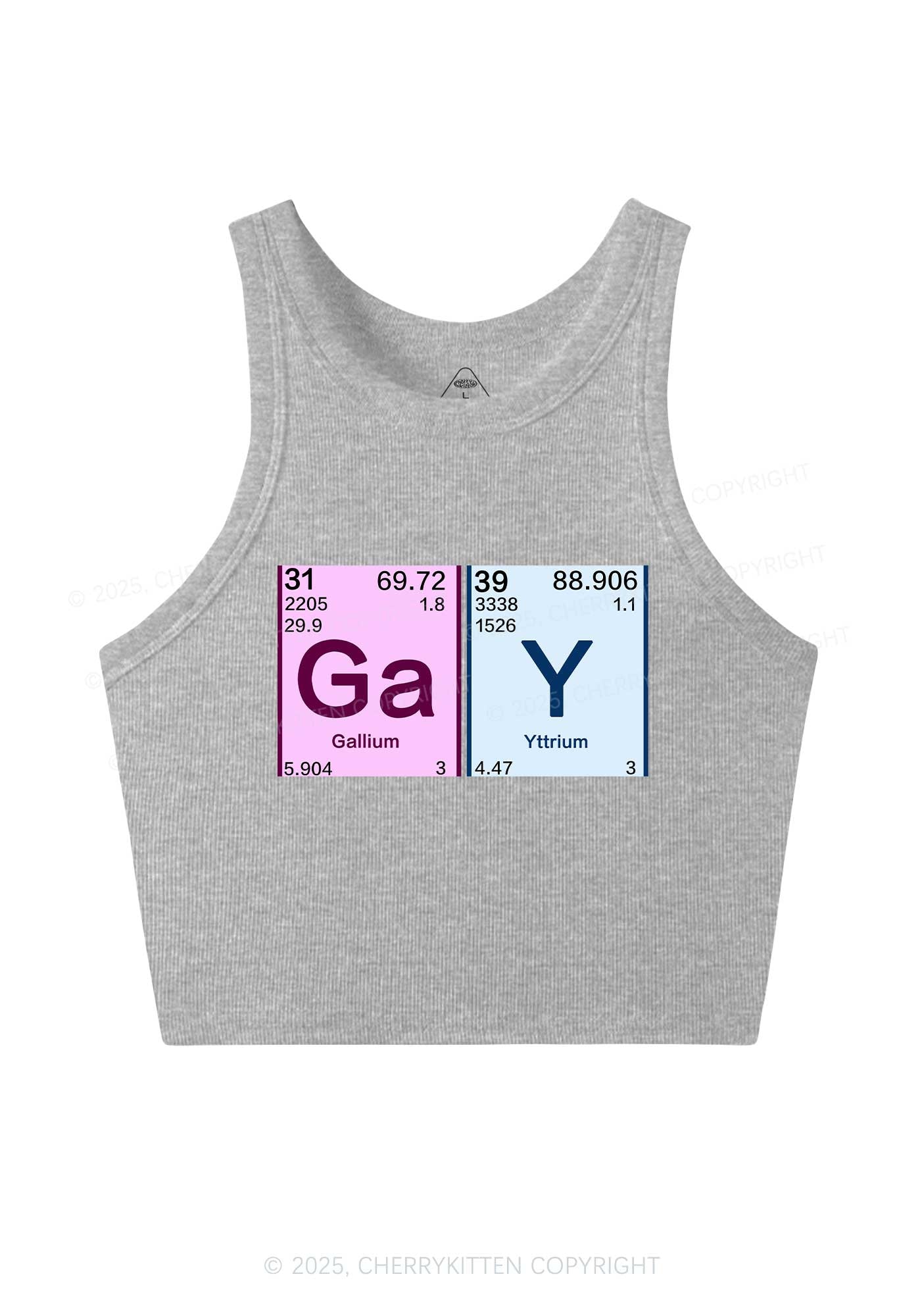 Gay Periodic Table Elements Pride Y2K Crop Tank Top Cherrykitten