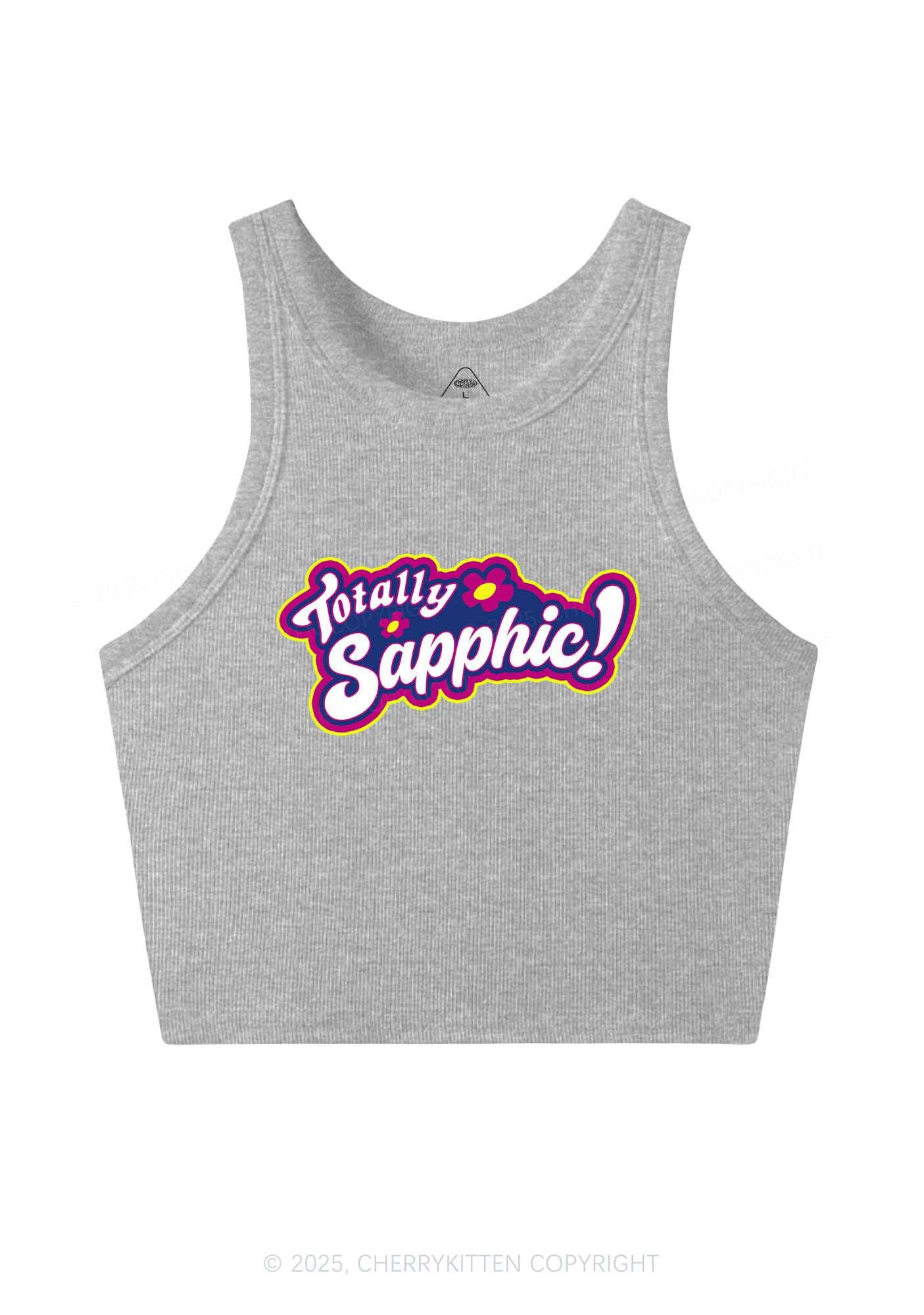 Totally Sapphic Pride Y2K Crop Tank Top Cherrykitten