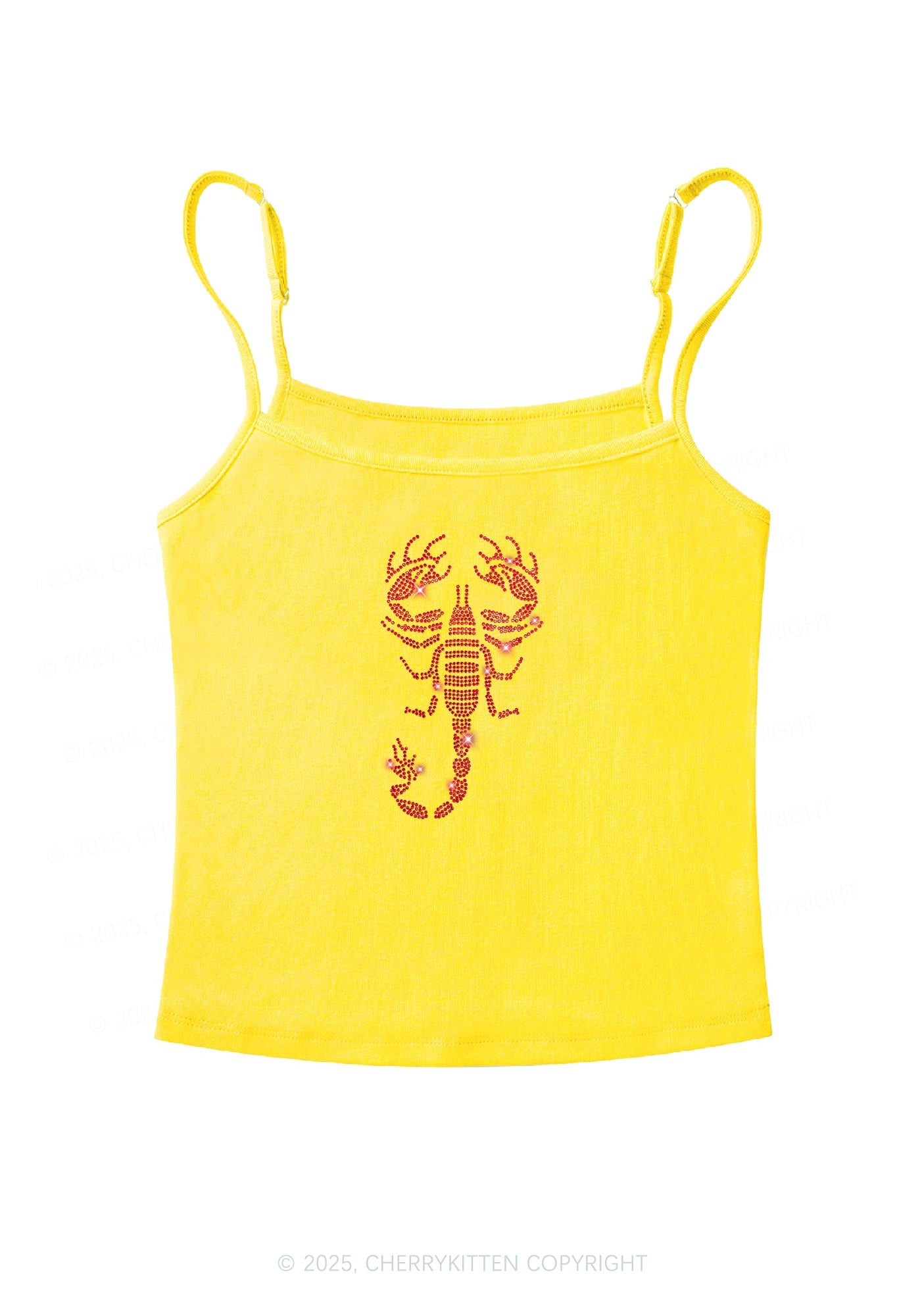 Rhinestone Red Scorpion Y2K Spaghetti Strap Cami Cherrykitten
