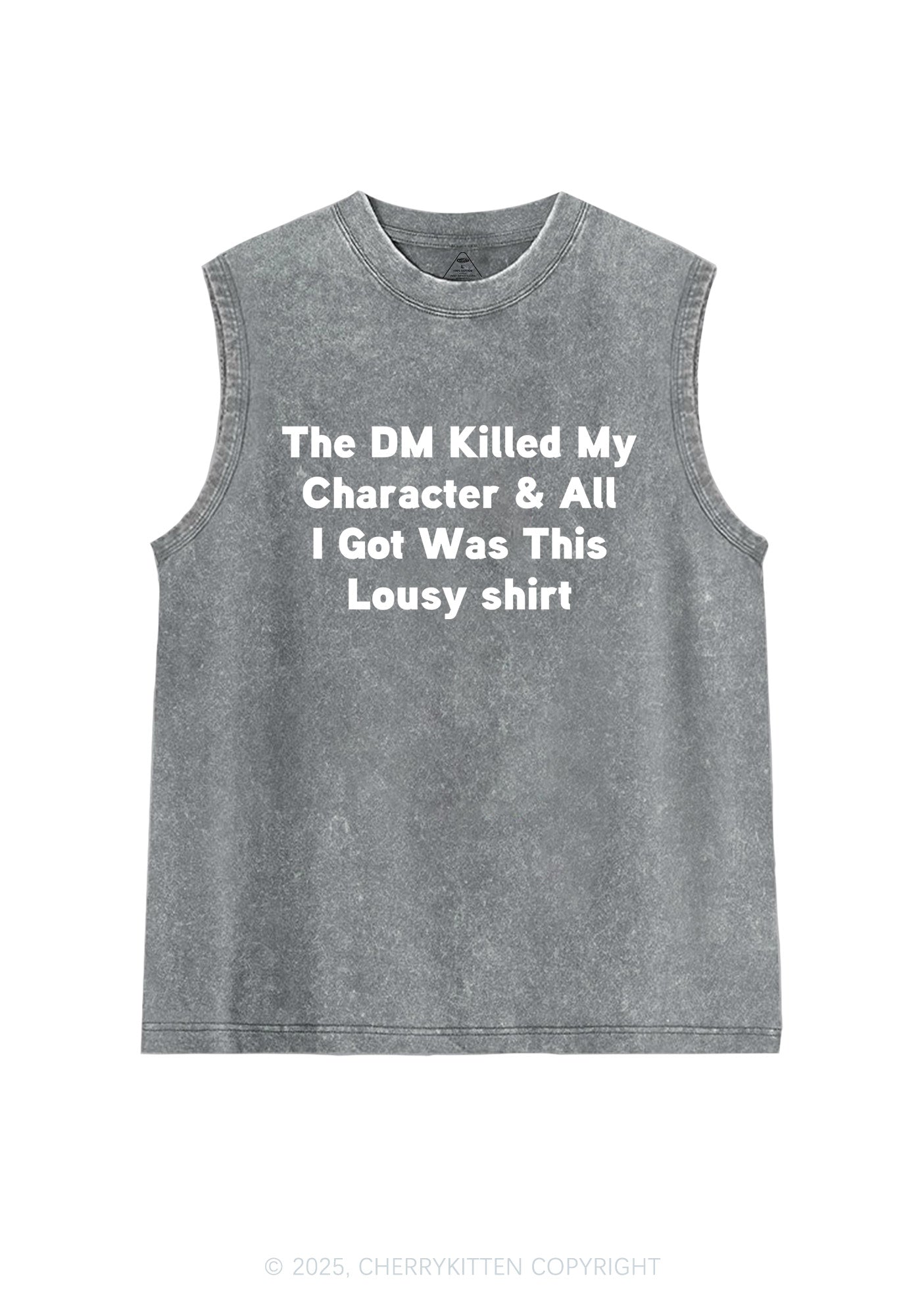 Killed Character I Got Lousy Y2K Washed Muscle Tank Cherrykitten