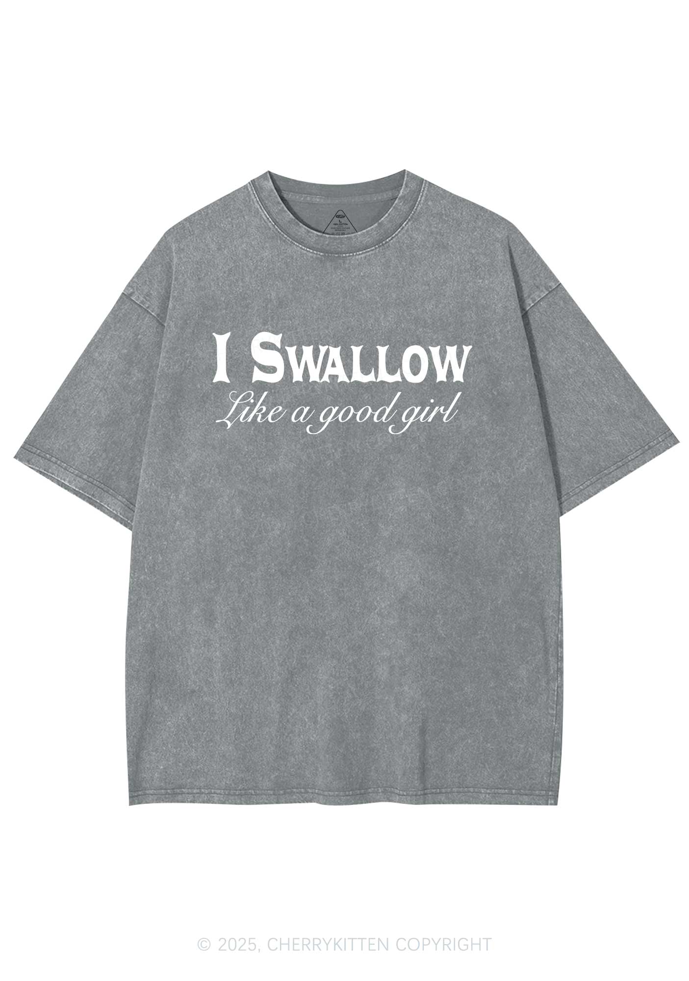 Swallow Like Good Gril Y2K Shirts Washed Tee Cherrykitten
