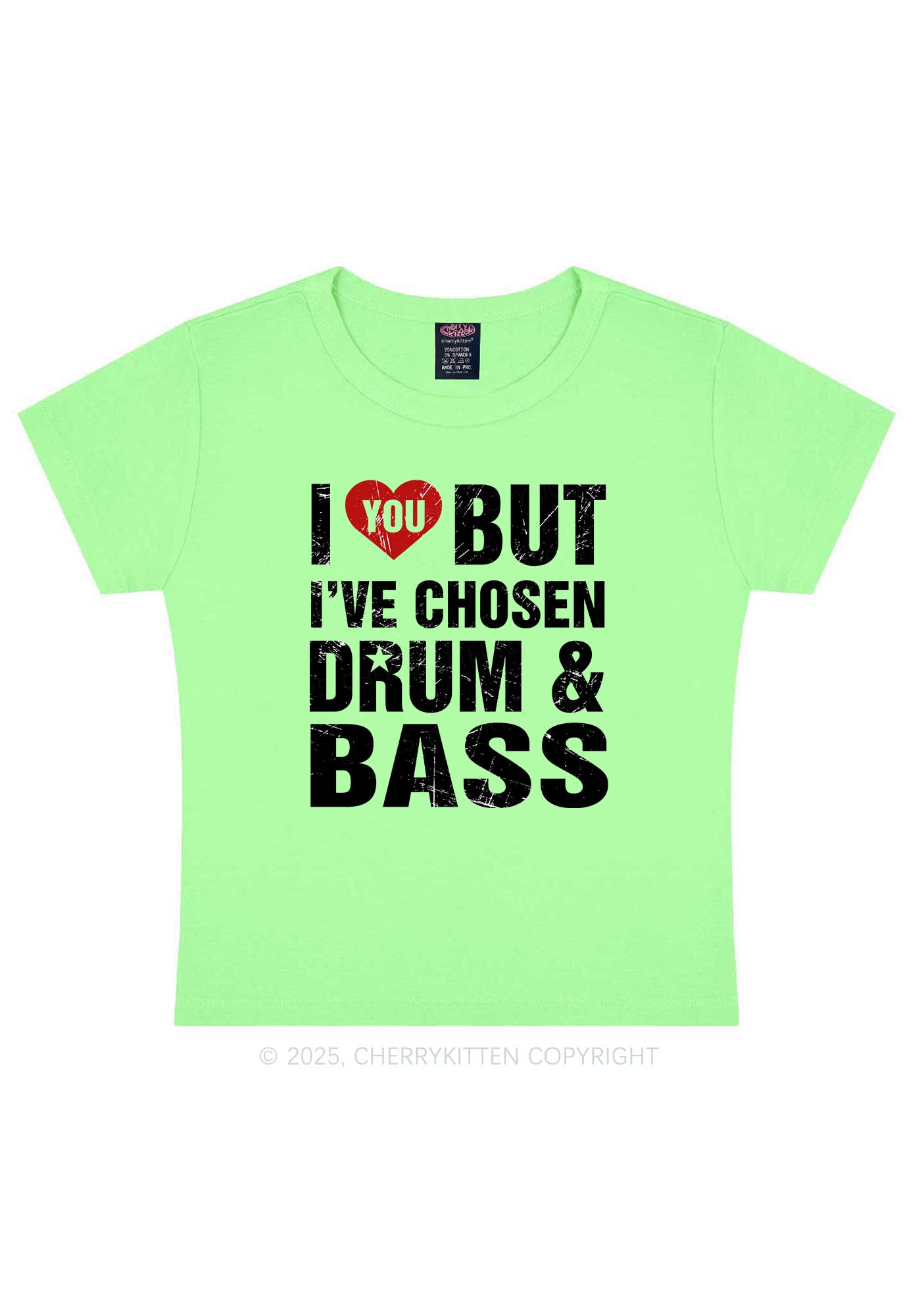 Chosen Drum And Bass Y2K Baby Tee Cherrykitten