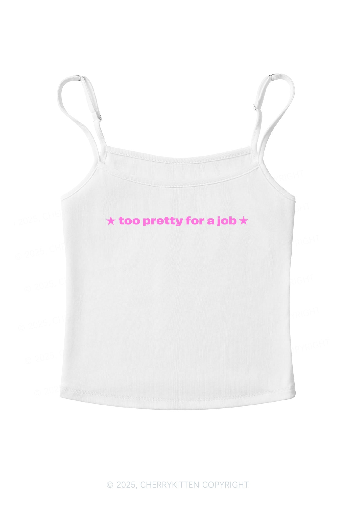 Too Pretty For Job Y2K Spaghetti Strap Cami Cherrykitten