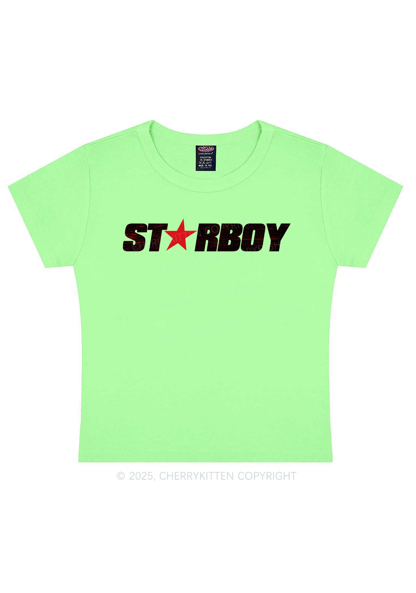 Red Starboy Y2K Baby Tee Cherrykitten