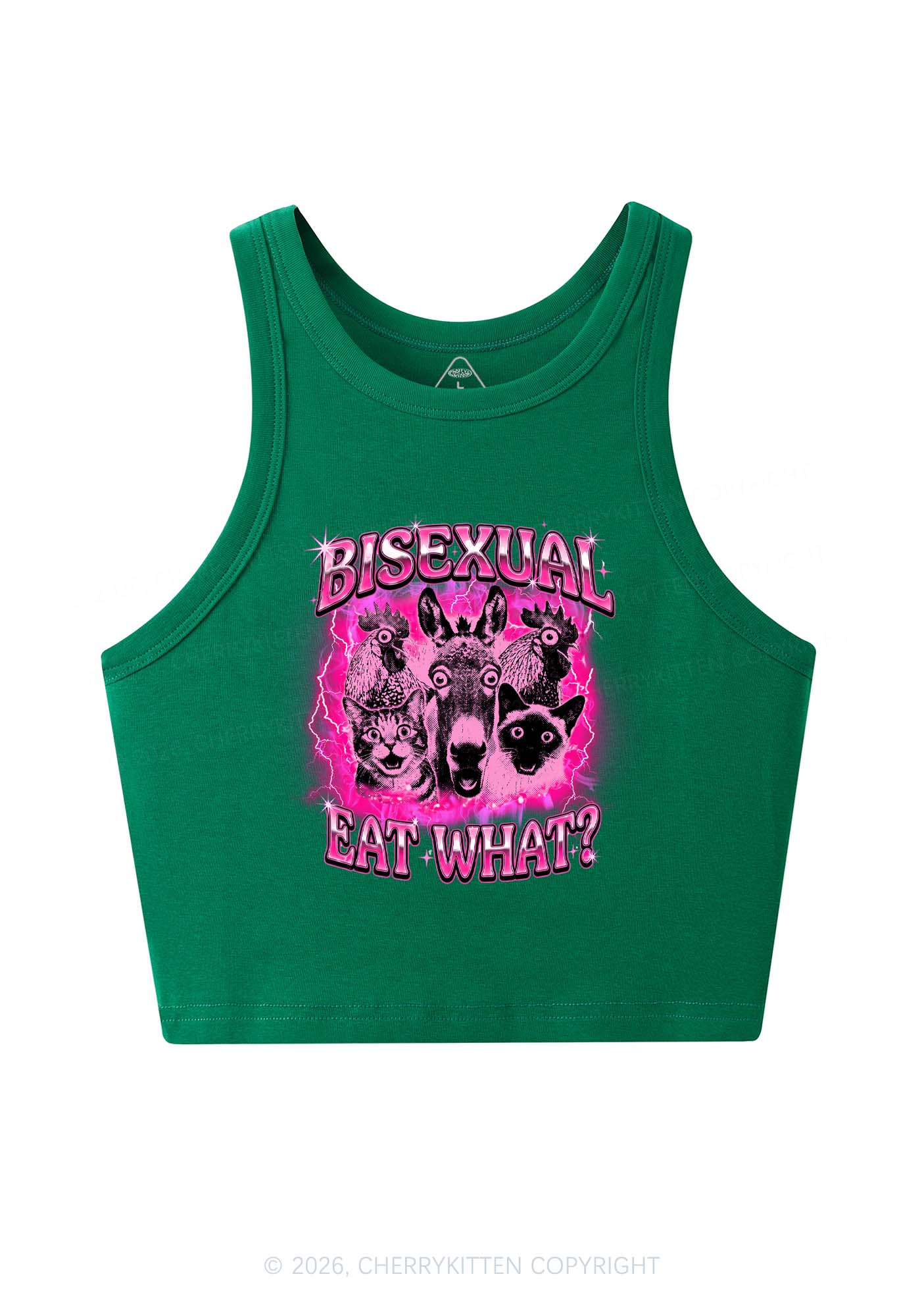 Bisexual Eat What Pride Y2K Crop Tank Top Cherrykitten
