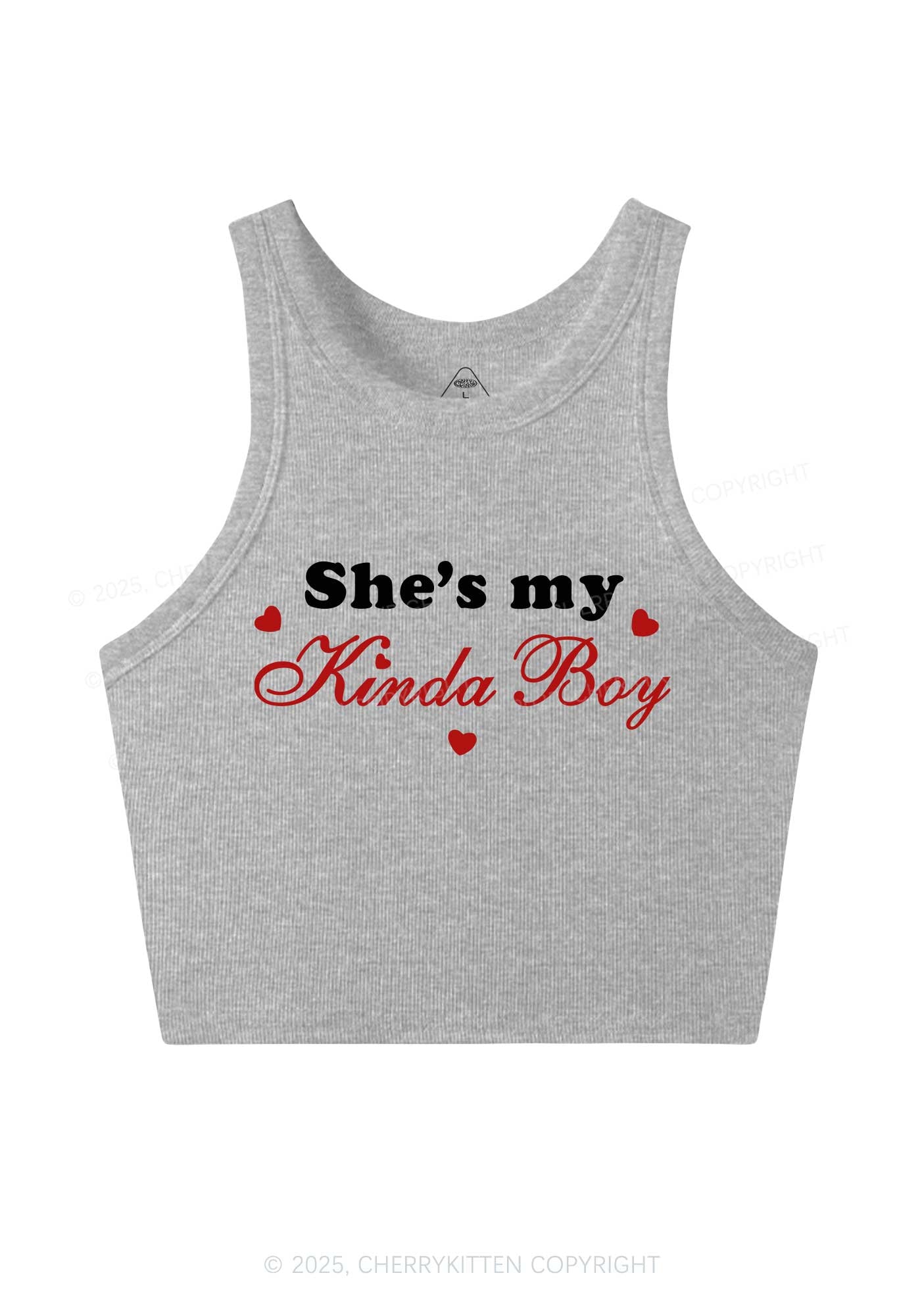 Shes My Kinda Boy Pride Y2K Crop Tank Top Cherrykitten