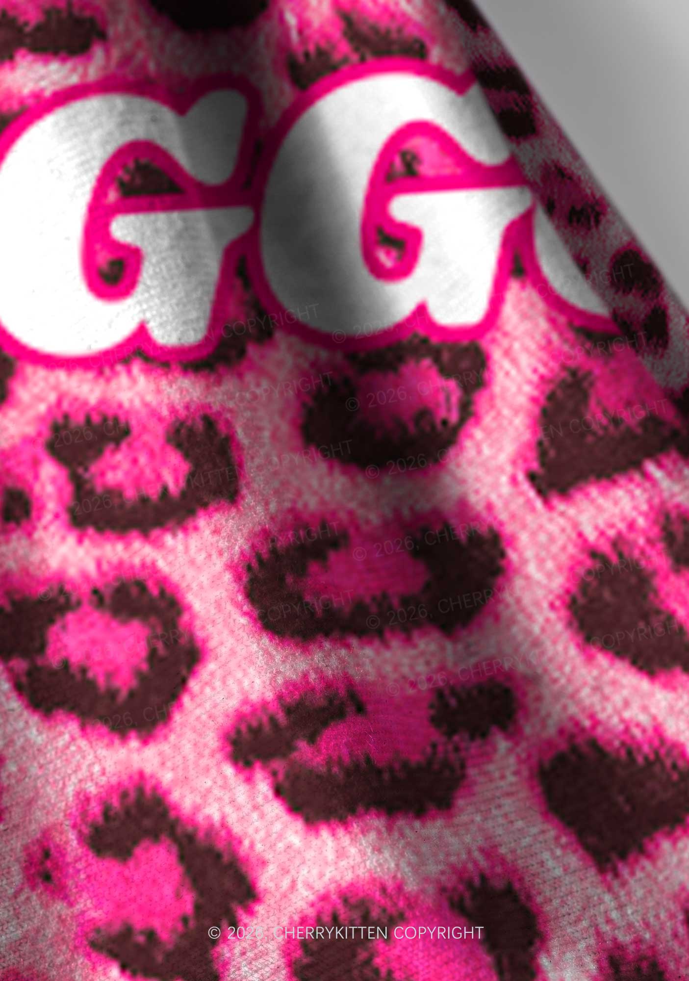 Pink Leopard Faggot Pride Y2K Print Headband Cherrykitten