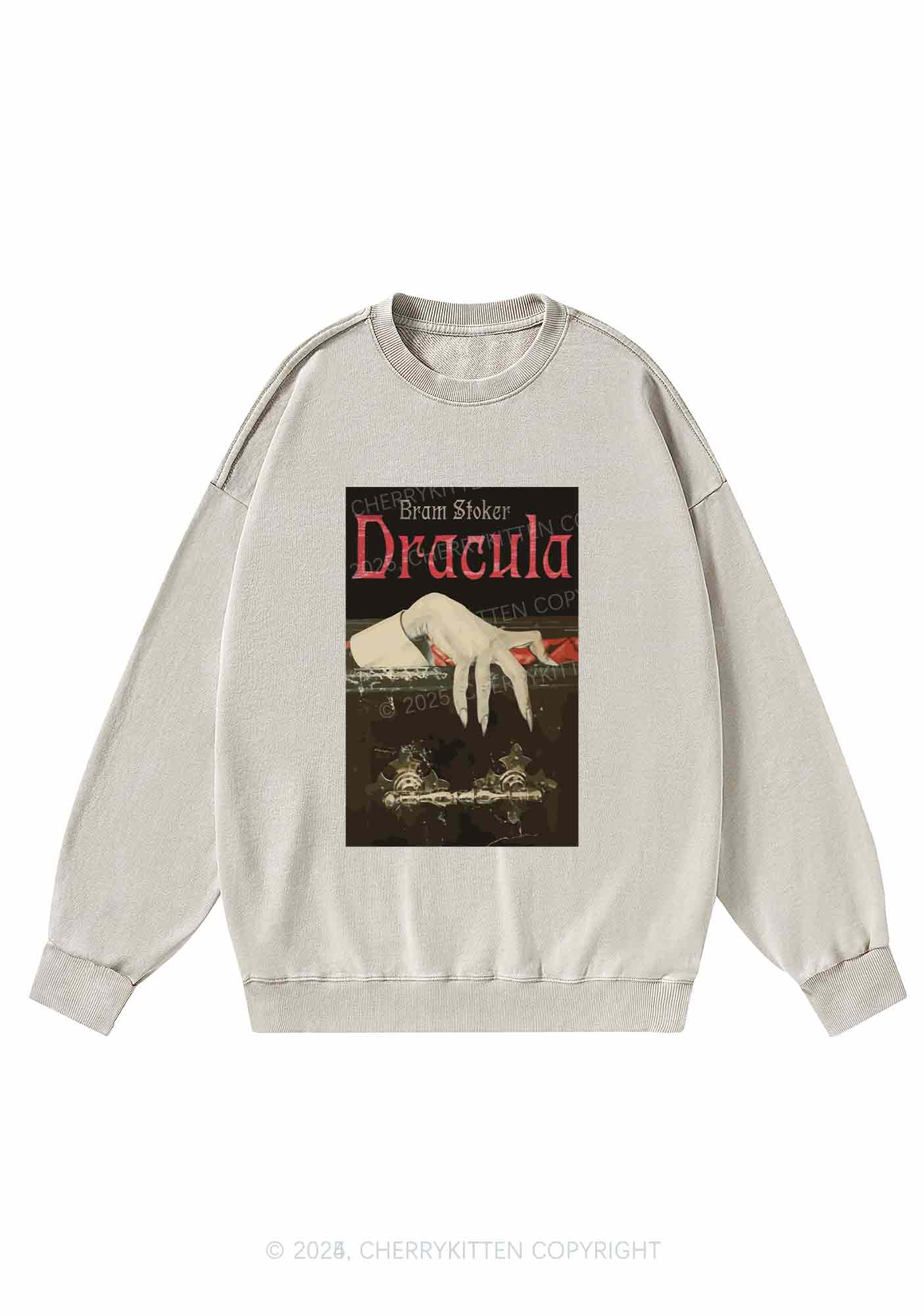 Halloween Creepy Claw Y2K Washed Sweatshirts Cherrykitten