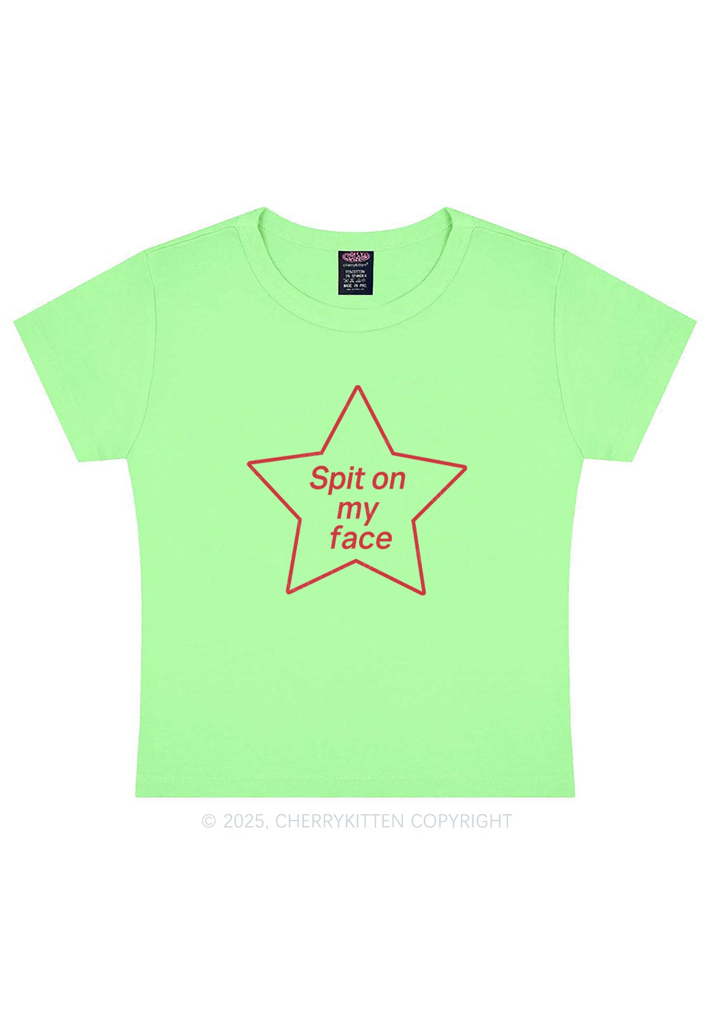 Spit On My Face Y2K Baby Tee Cherrykitten
