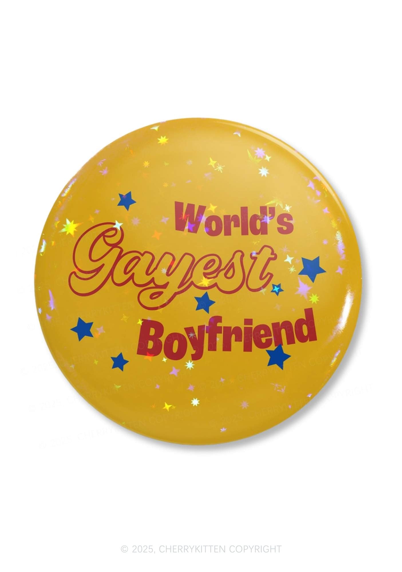 Worlds Gayest Boyfriend Pride 1Pc Y2K Pin Badge Cherrykitten