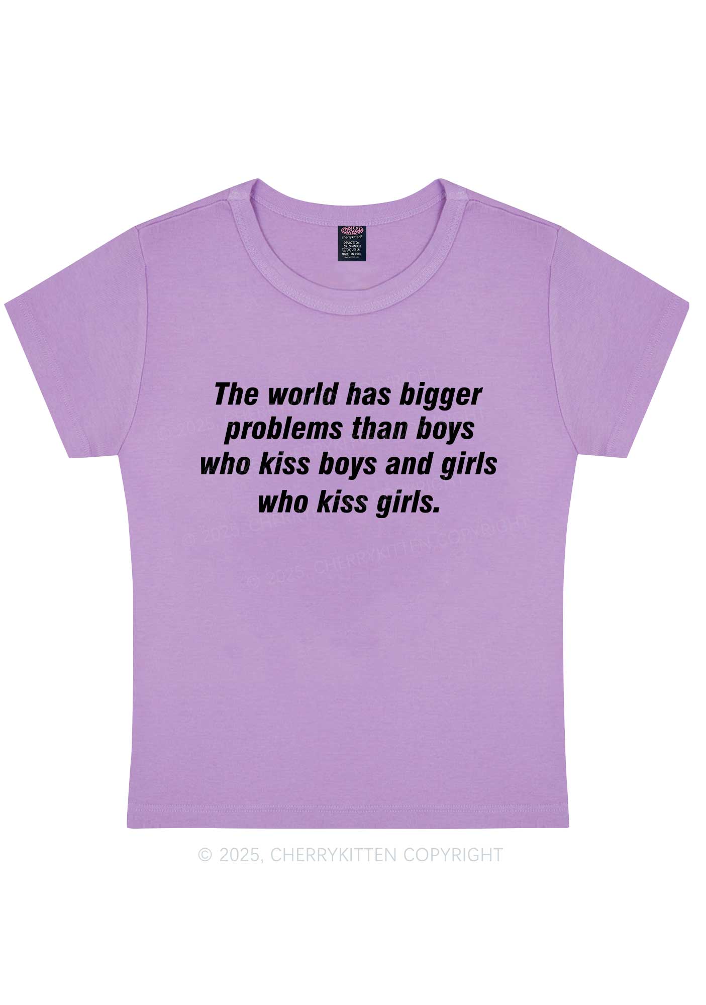Who Kiss Girls Pride Y2K Baby Tee Cherrykitten