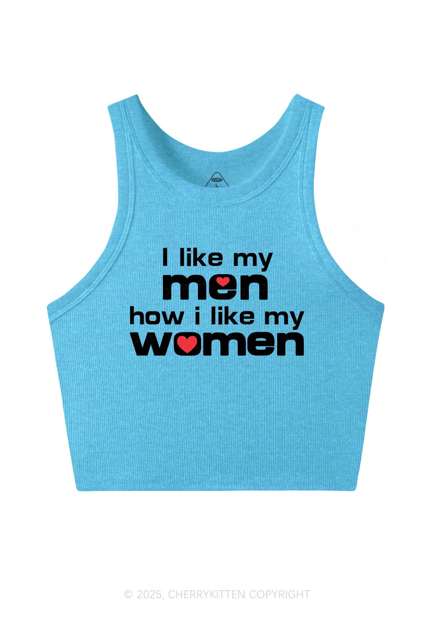 I Like My Men Pride Y2K Crop Tank Top Cherrykitten