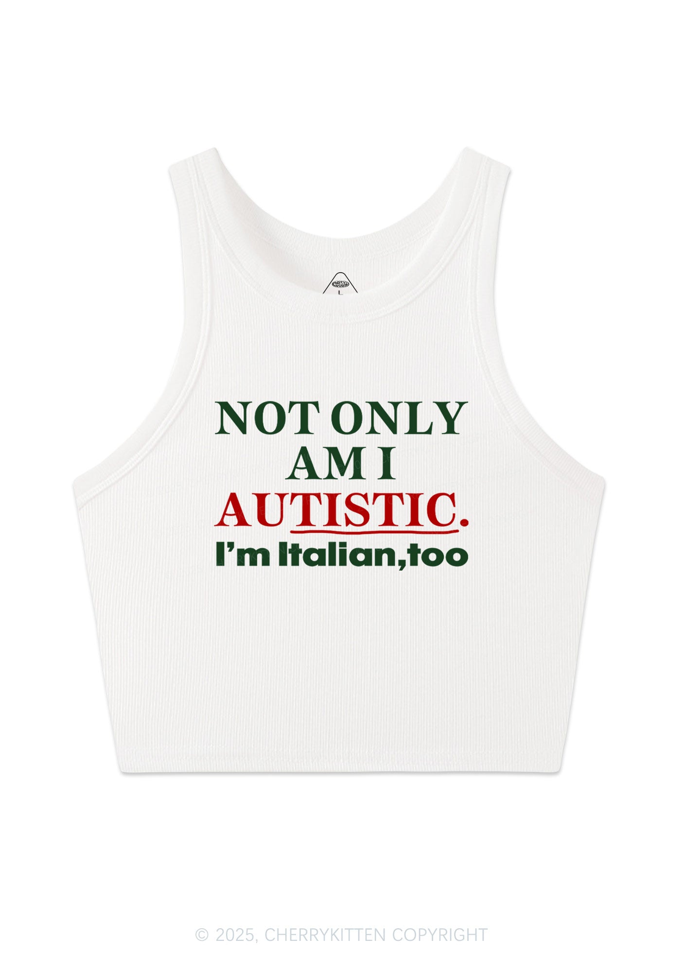 Not Only Autistic Y2K Crop Tank Top Cherrykitten