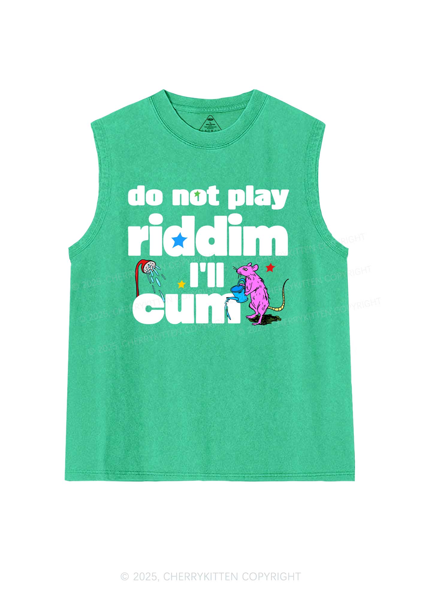Do Not Play Riddim Y2K Washed Muscle Tank Cherrykitten