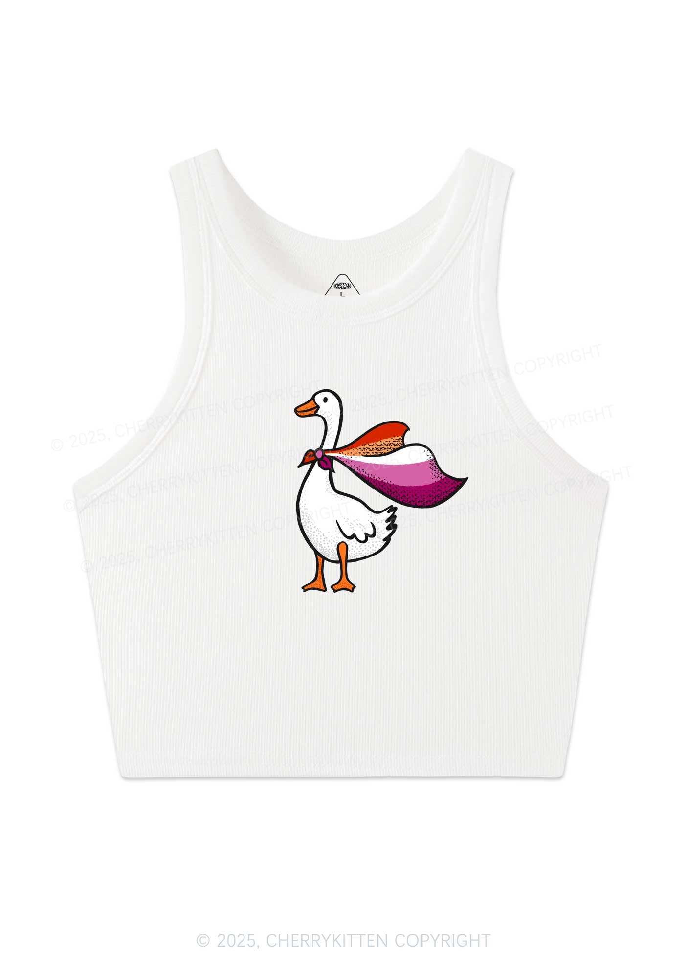 Lesbian Goose Pride Y2K Crop Tank Top Cherrykitten