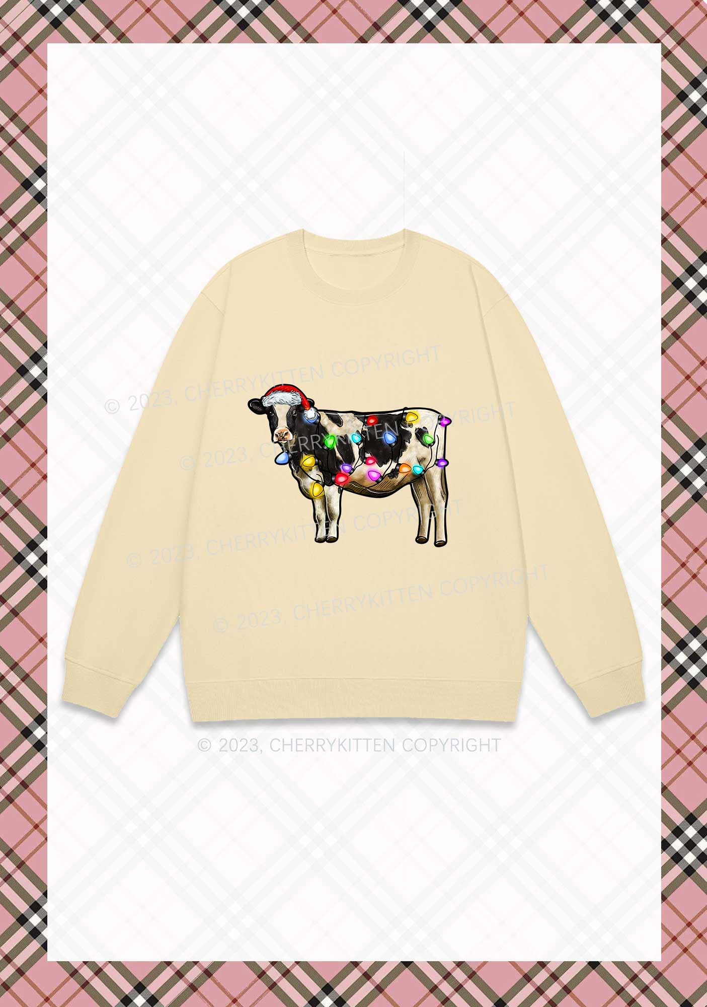 Christmas Cow Y2K Sweatshirt Cherrykitten