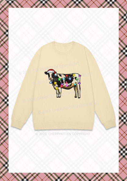 Christmas Cow Y2K Sweatshirt Cherrykitten