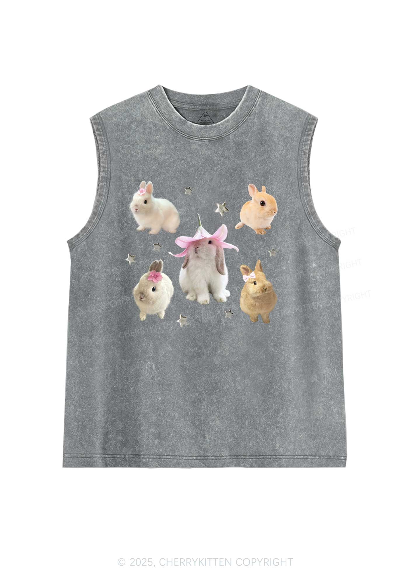 Lovely Rabbits Y2K Washed Muscle Tank Cherrykitten
