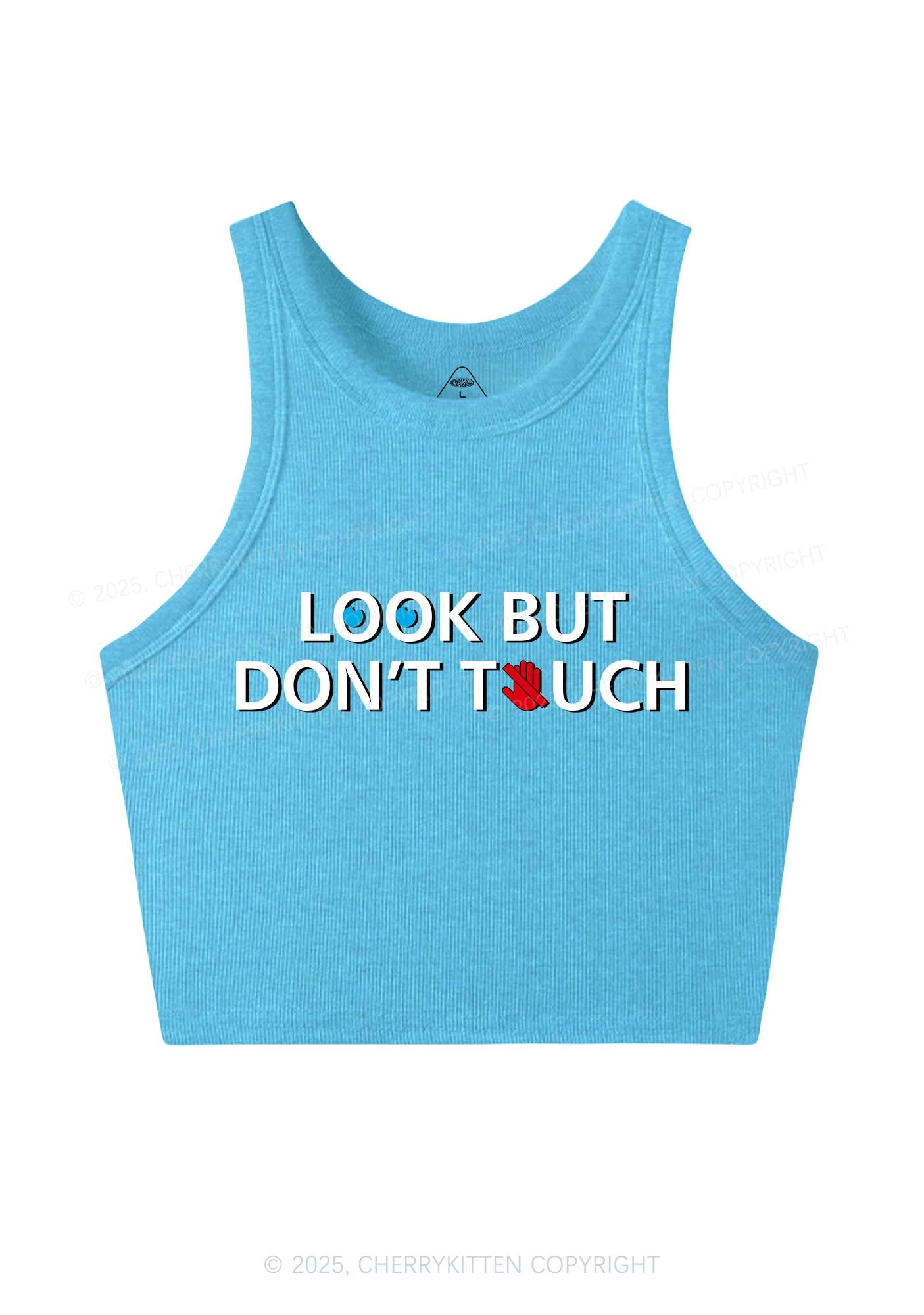 Look Dont Touch Y2K Crop Tank Top Cherrykitten