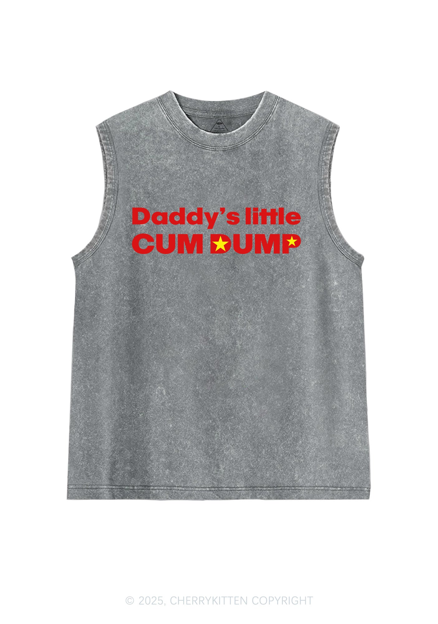 Daddys Little Cum Dump Y2K Washed Muscle Tank Cherrykitten