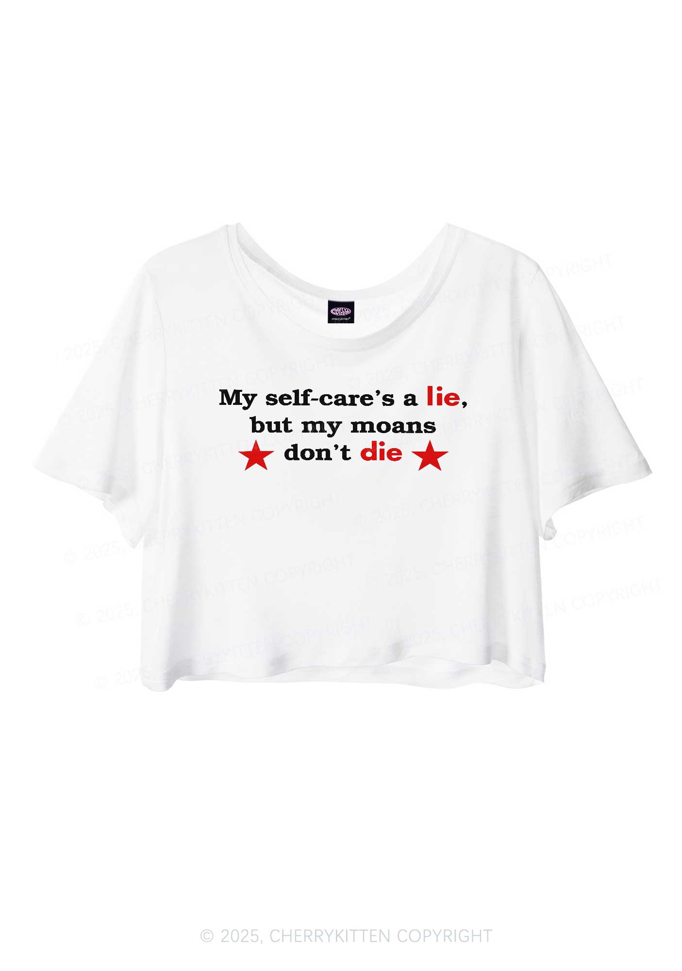 My Moans Dont Die Y2K Sheer Crop Tee Cherrykitten