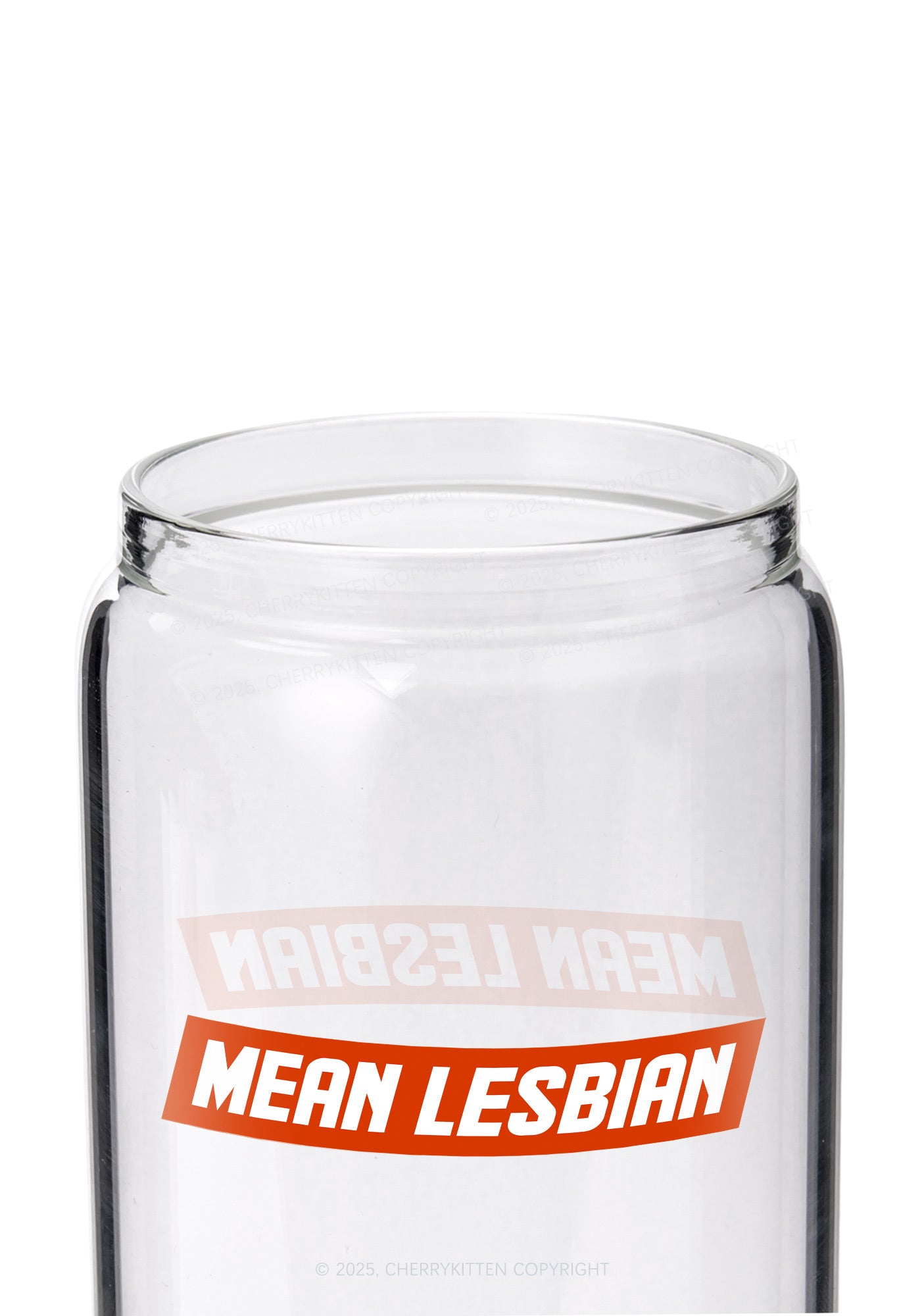 Mean Lesbian Pride Y2K Printed Glass Cup Cherrykitten