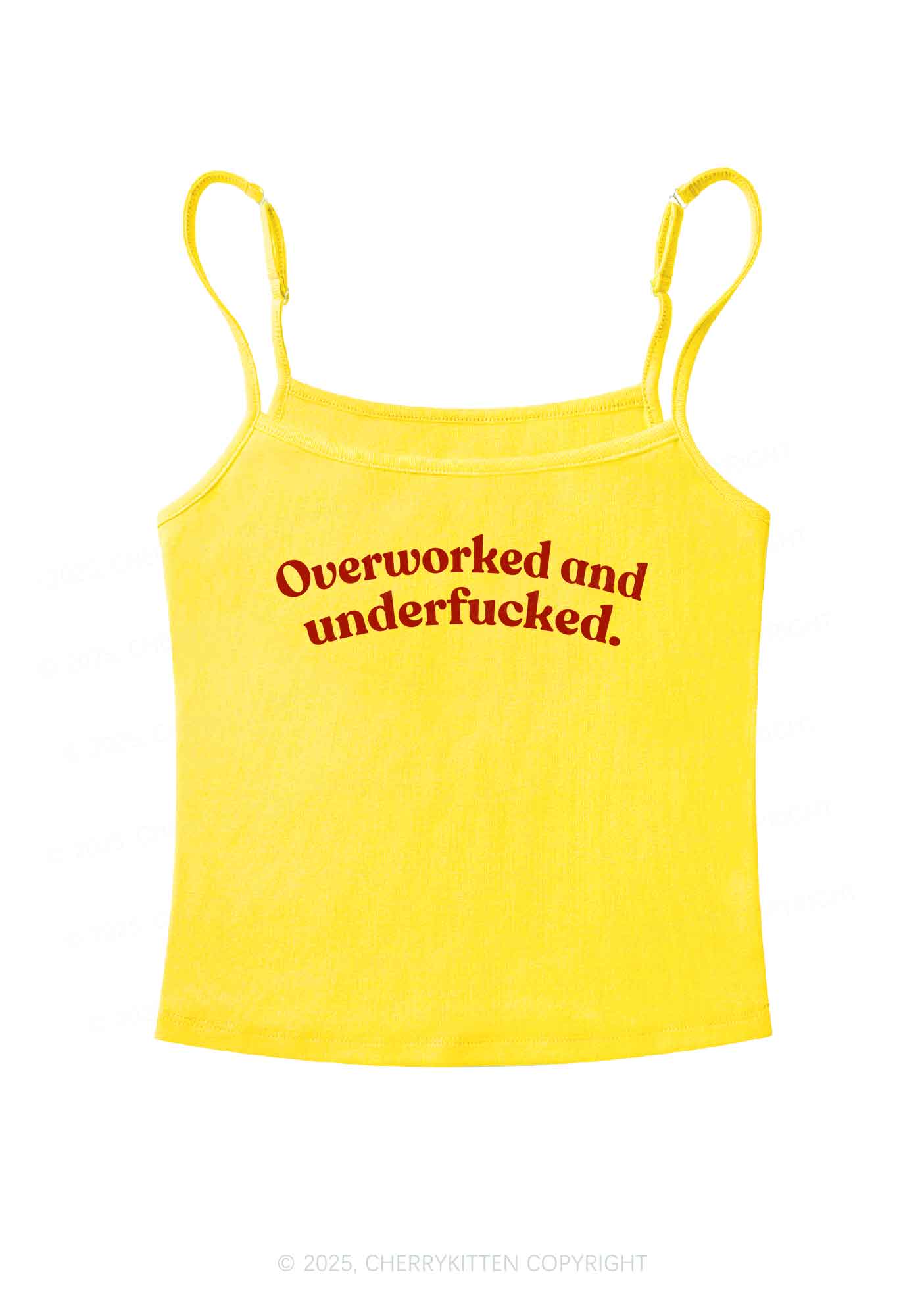 Overworked And Underfxcked Y2K Spaghetti Strap Cami Cherrykitten
