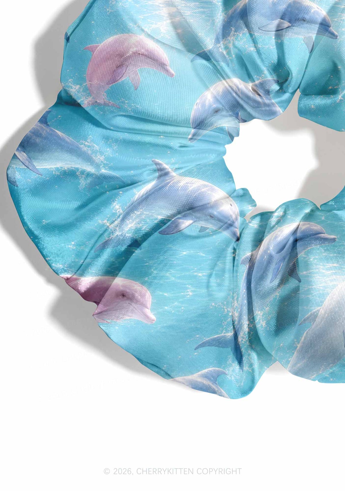Blue Dolphin Y2K Hair Scrunchie Cherrykitten