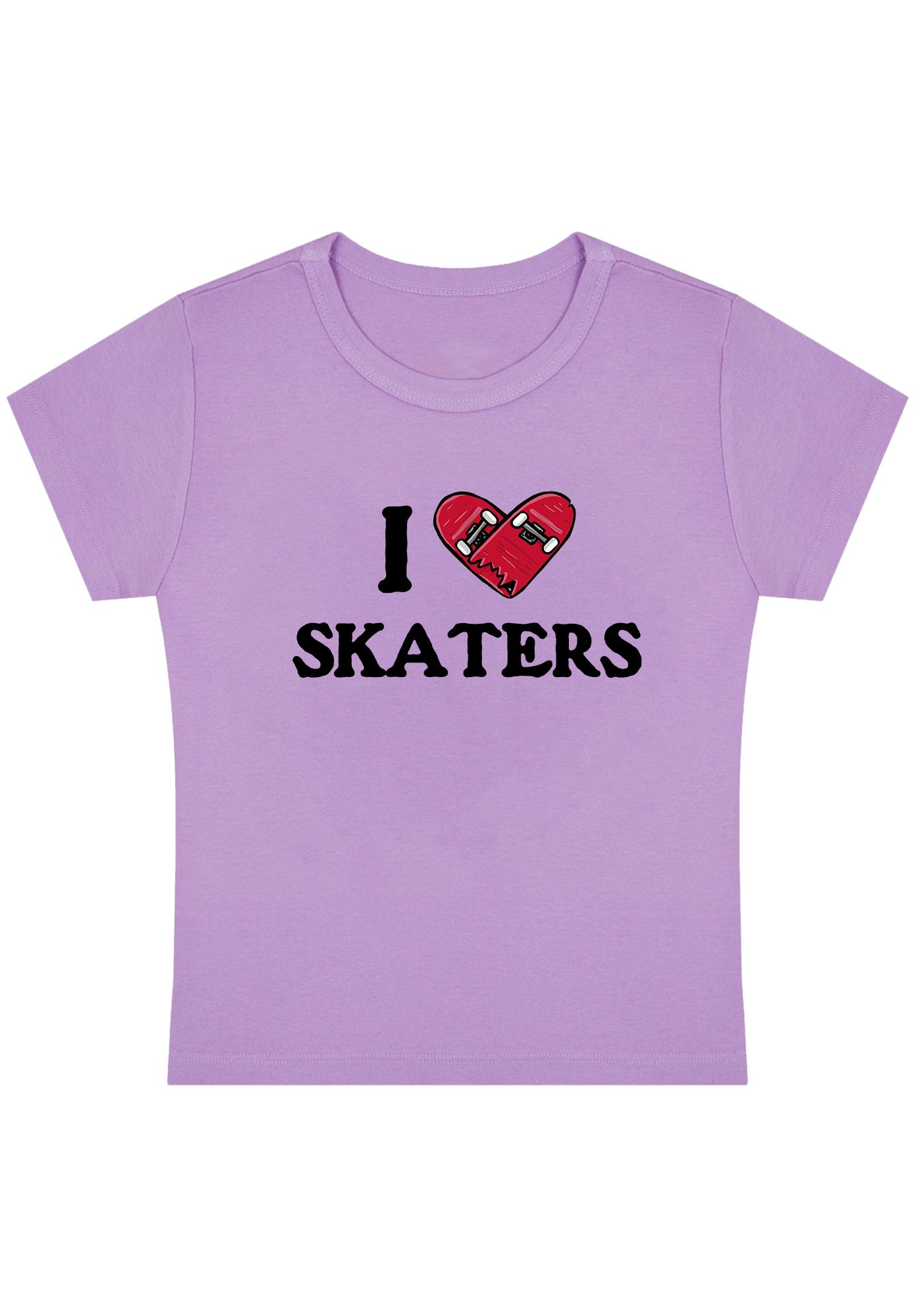 Curvy I Love Skaters Baby Tee