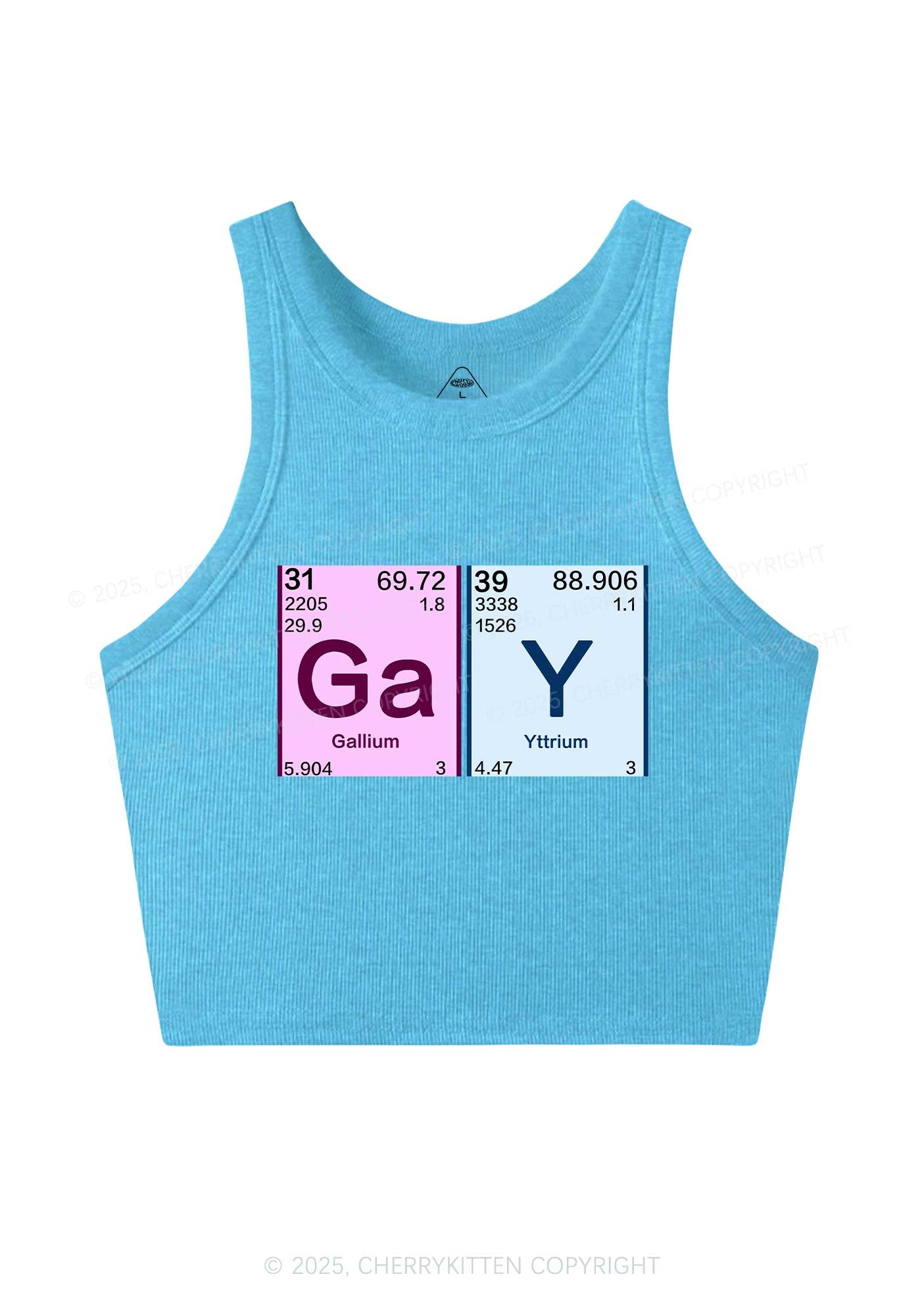 Gay Periodic Table Elements Pride Y2K Crop Tank Top Cherrykitten